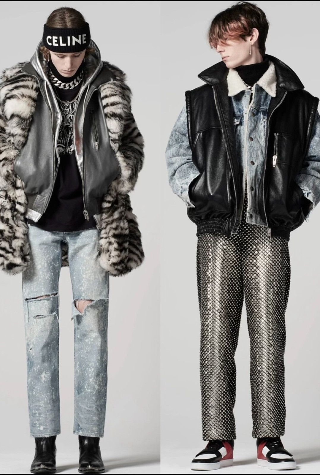 Celine Celine 2021FW Runway Lamb Fur Denim Jacket Size US L / EU 52-54 / 3 - 9 Thumbnail