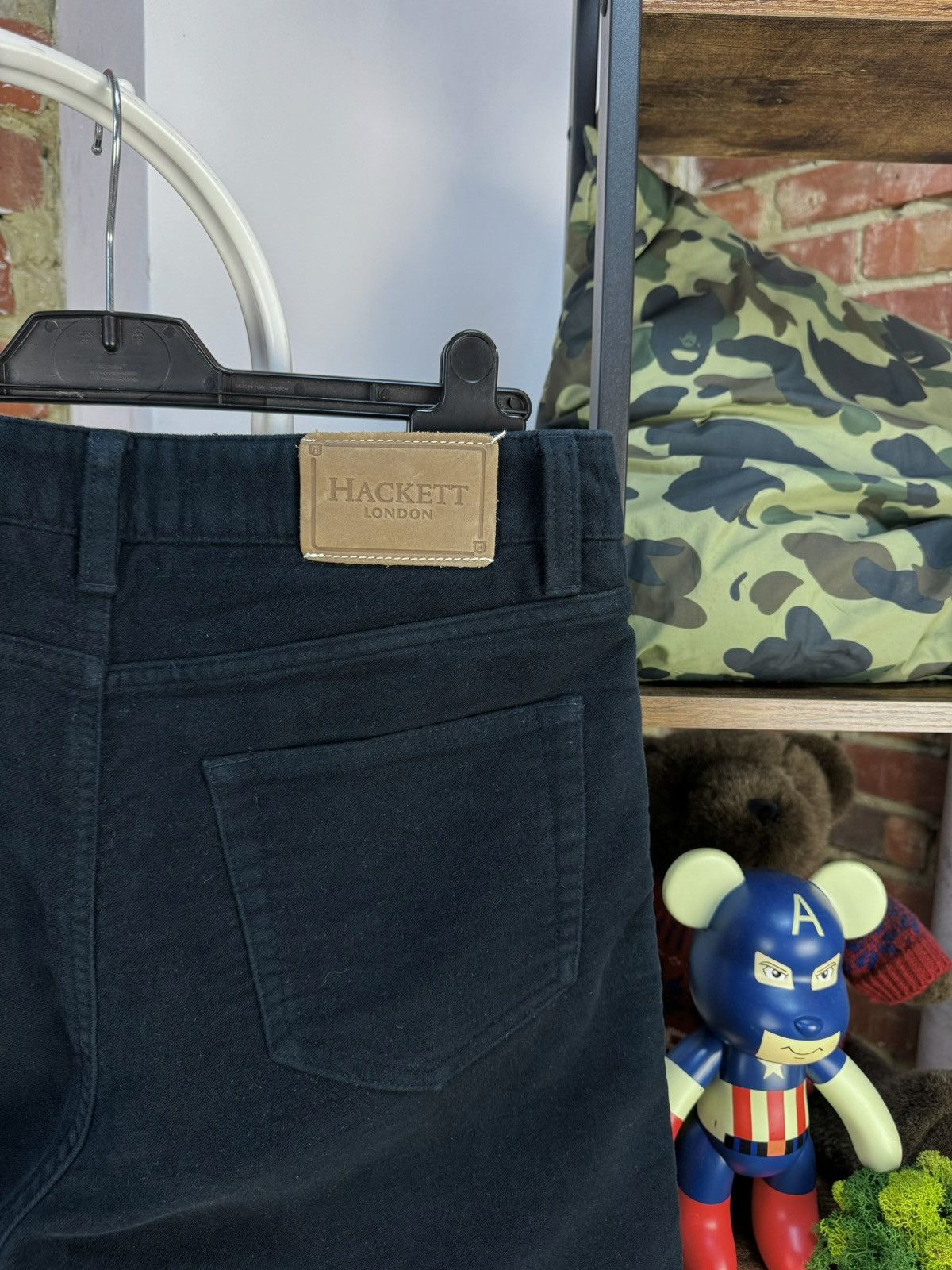 Hackett HACKETT London Velour Cotton Navy Blue Chino Pants Trousers Size US 31 - 7 Thumbnail