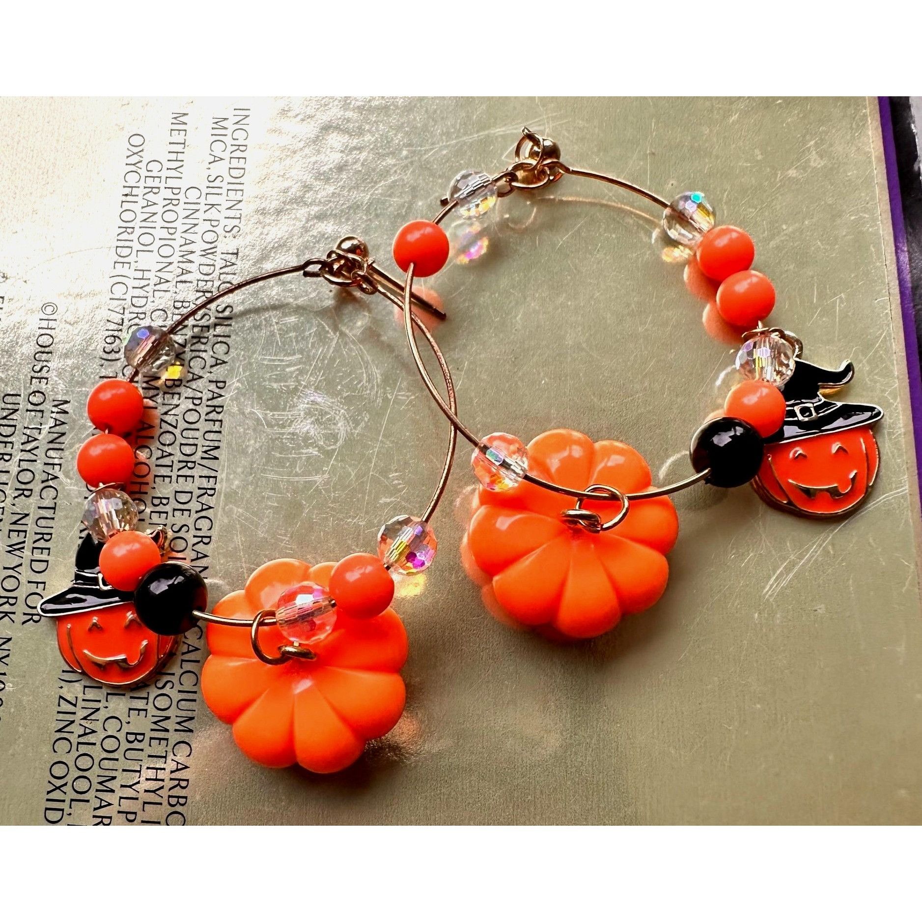 Handmade Halloween Earrings Hoop Handmade New Dangle Posts Jack O Lan Size ONE SIZE - 12 Thumbnail