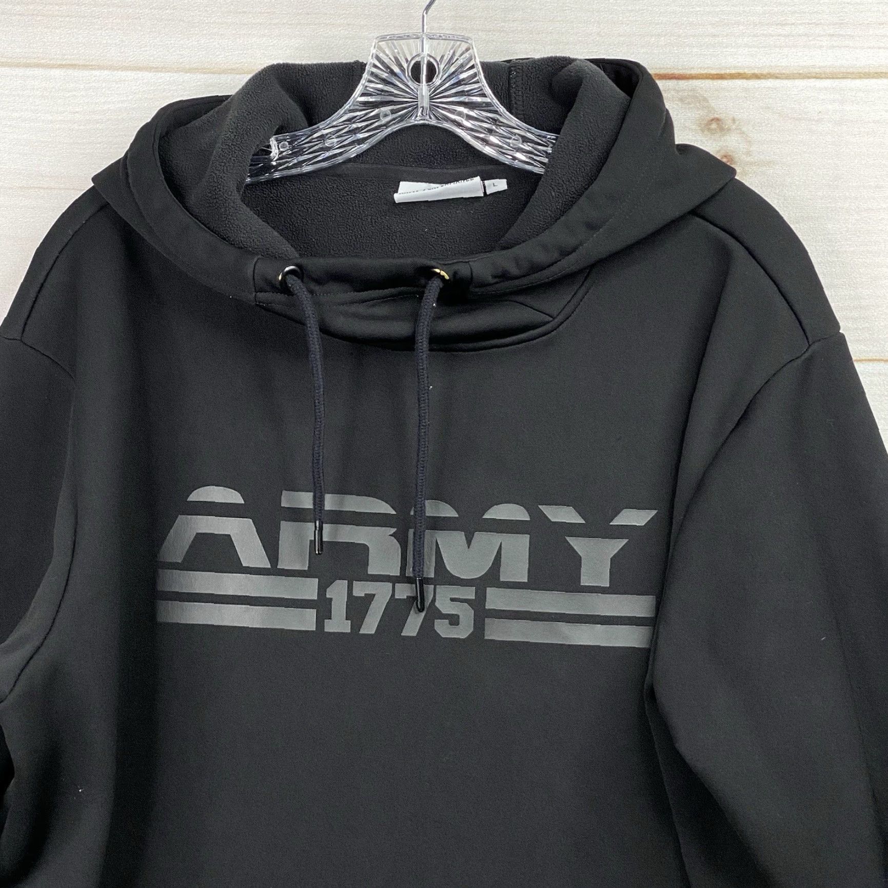 Vintage Army Performance Hoodie Mens L Black Sweatshirt 1775 Flag Fleece Pullover Active Size US L / EU 52-54 / 3 - 2 Thumbnail