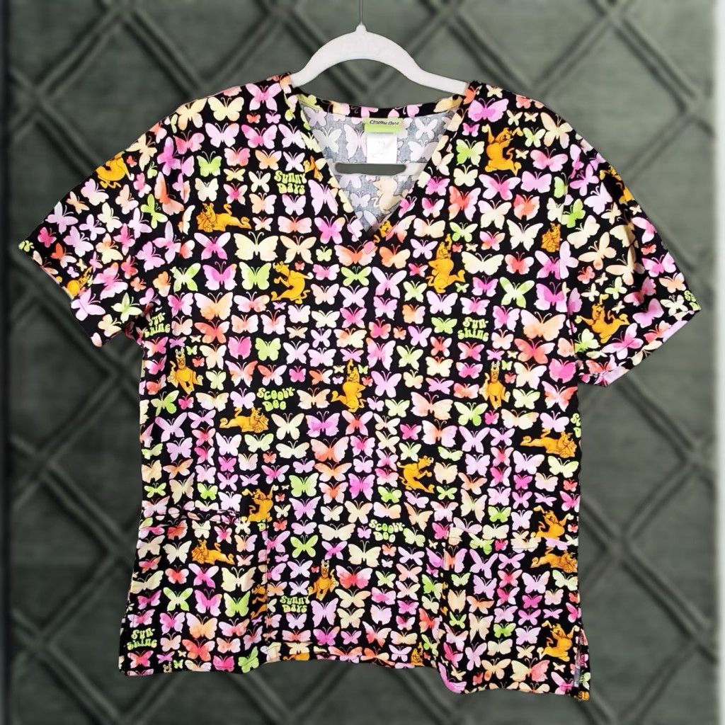 Vintage Scooby Doo Womens Scrubs Top Shirt Nurse Large L Hanna Barbera Size L / US 10 / IT 46 - 1 Thumbnail