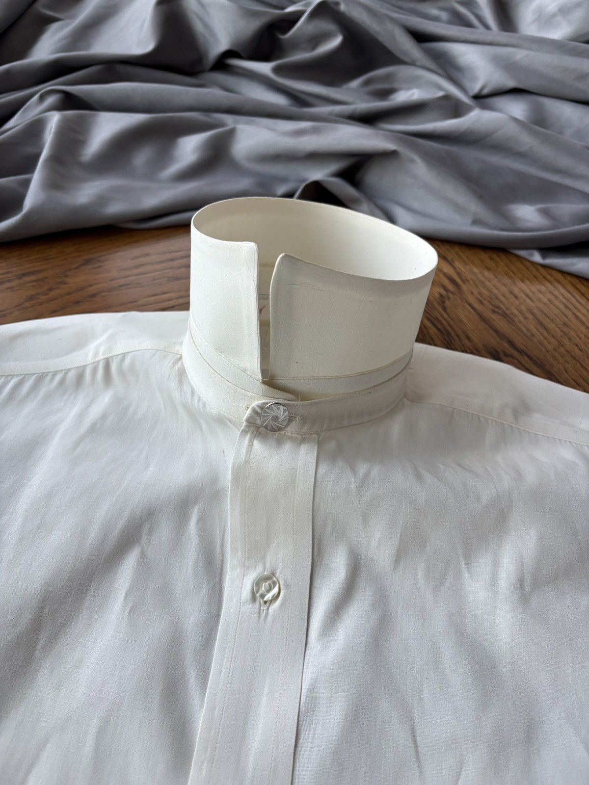 Van Heusen × Vintage 1940s Van Heusen Shirt Vintage Detachable Collar WW2 Sanfor Size US S / EU 44-46 / 1 - 5 Thumbnail