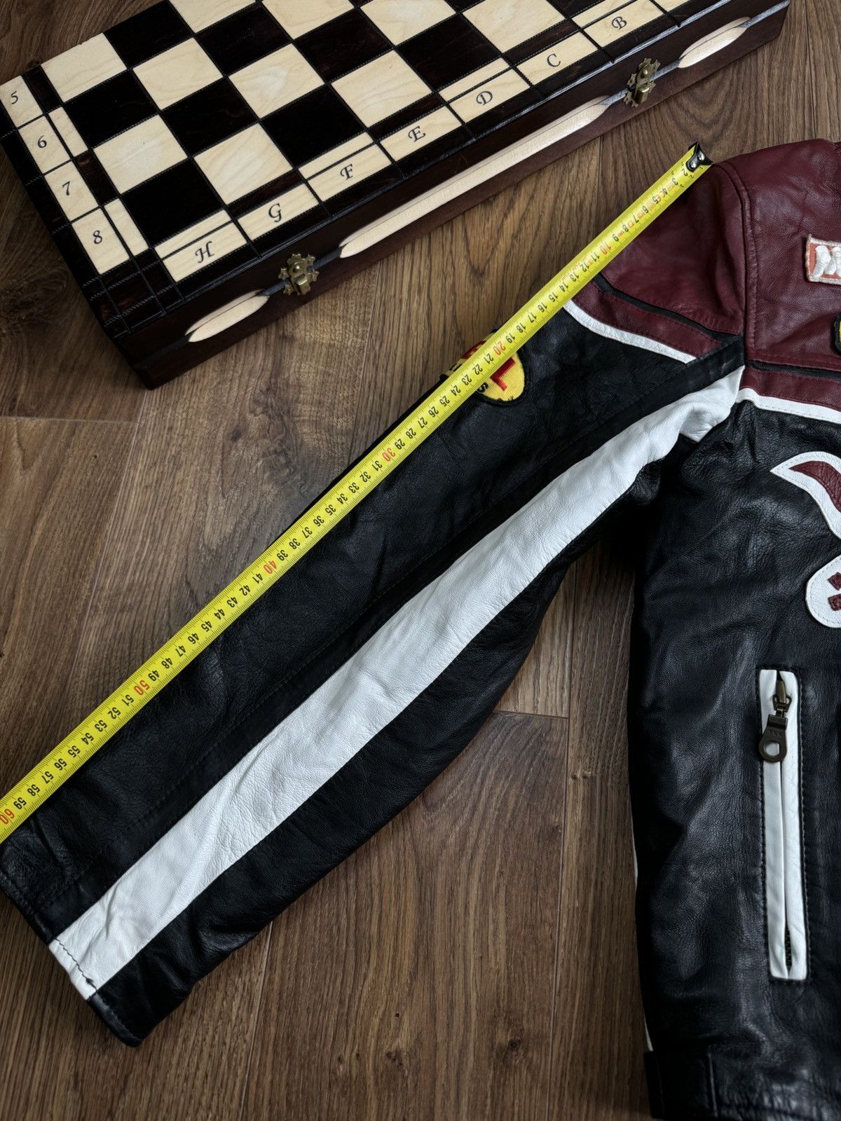 Red Bull Vintage leather jacket Red Bell original retro casual item Size US L / EU 52-54 / 3 - 7 Thumbnail