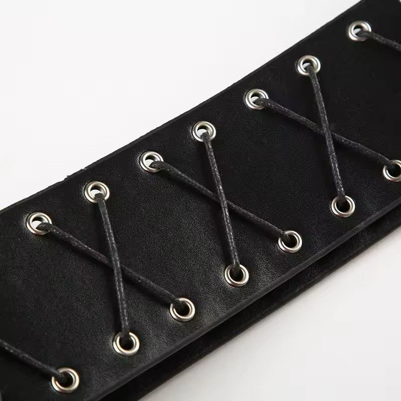 Japanese Brand × Vintage Vintage Bandage Tassels Pu Belt Y2K Hollow Out Size ONE SIZE - 6 Thumbnail