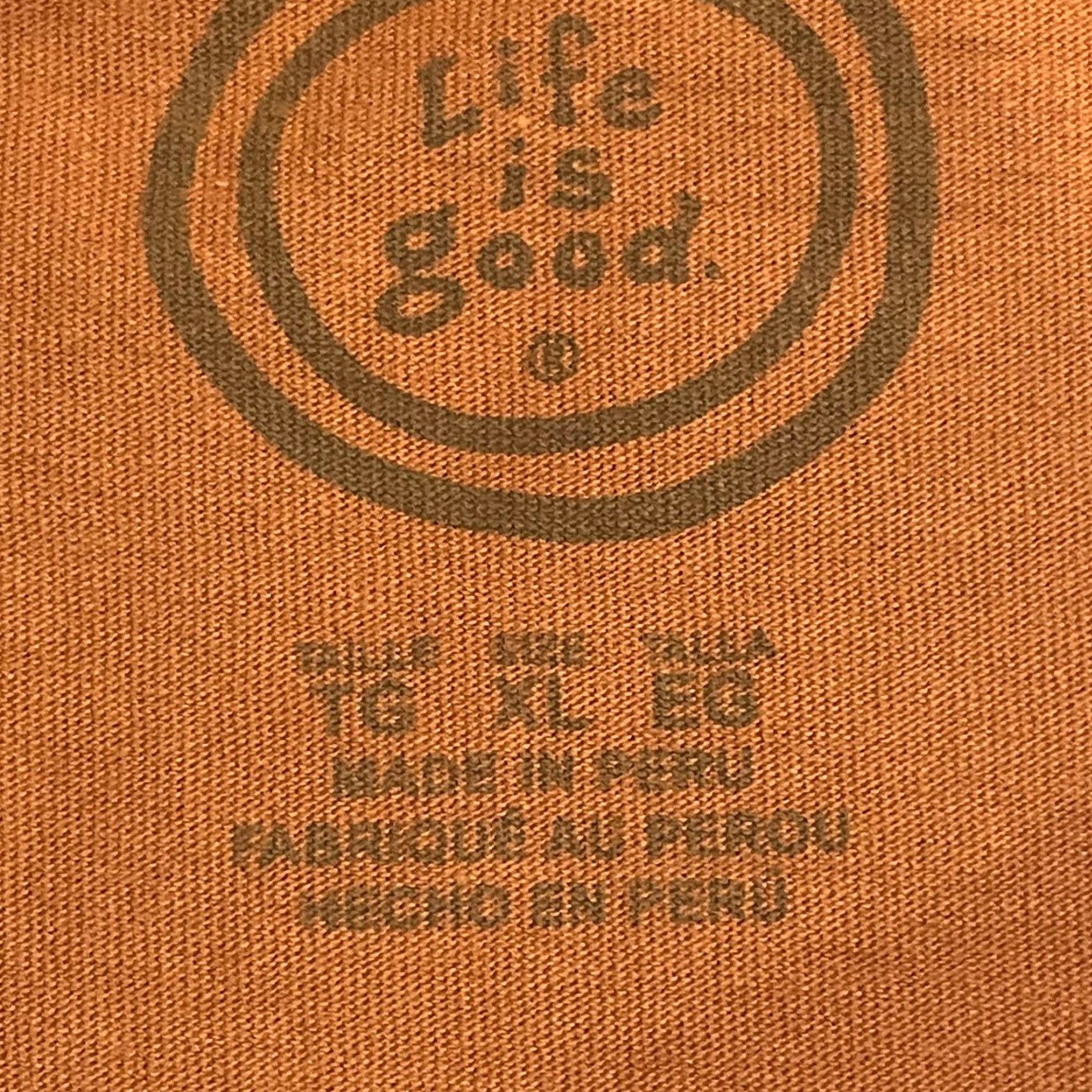 Life is Good Life is Good Shirt Mens XL Orange Long Sleeve Graphic Print Crew Neck Size US XL / EU 56 / 4 - 7 Thumbnail