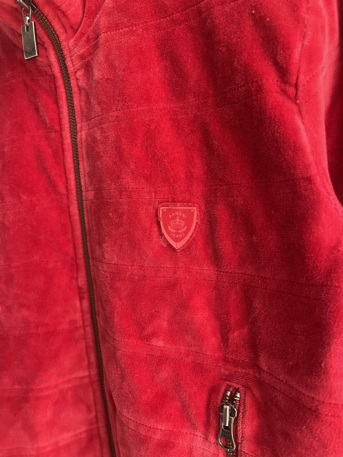 Armani Armani Jeans Velvet Jacket velour 90s Size XL / US 12-14 / IT 48-50 - 3 Thumbnail