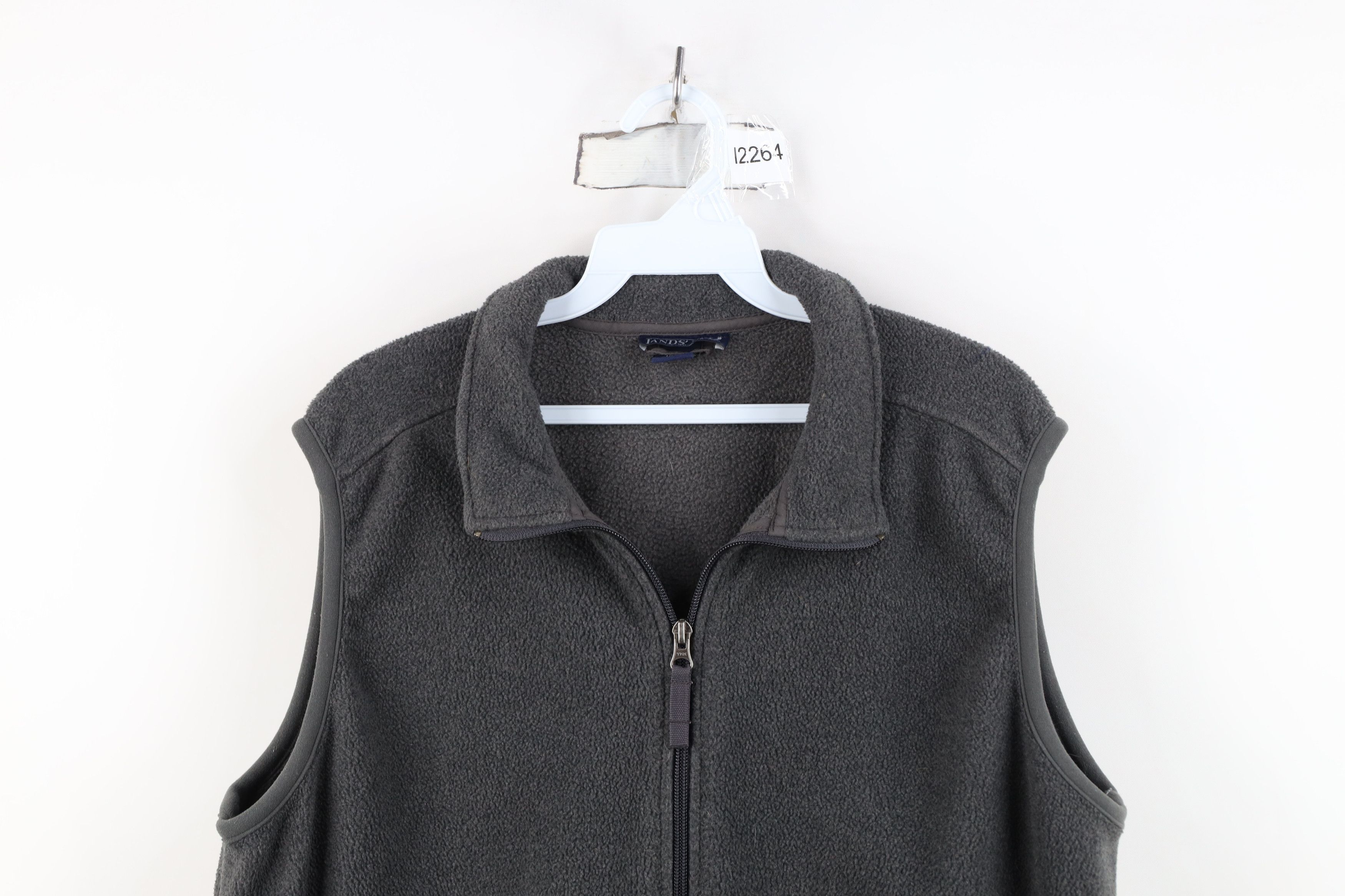 Lands' End Vintage 90s Lands End Full Zip Fleece Vest Jacket Gray USA Size L / US 10 / IT 46 - 2 Thumbnail