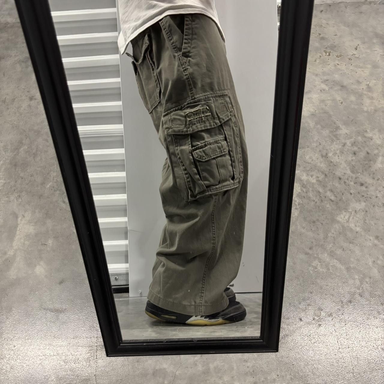 Japanese Brand × Vintage Crazy Vintage Y2K/2000s Baggy Khaki Green Streetwear Skater Cargo Pants! Size US 40 / EU 56 - 2 Thumbnail
