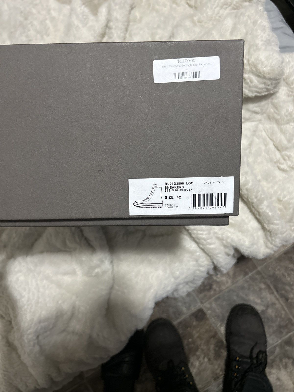 Rick Owens LIDO HIGHTOP RAMONES Size US 9 / EU 42 - 24 Thumbnail