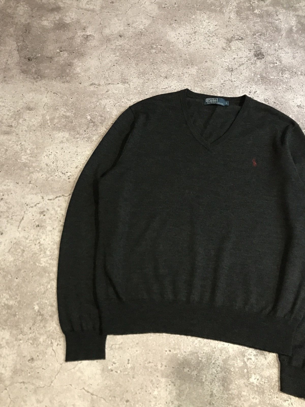 Polo Ralph Lauren × Vintage Vintage 90s Sweater Polo Ralph Lauren Wool Embroiled Logo Size US L / EU 52-54 / 3 - 2 Thumbnail