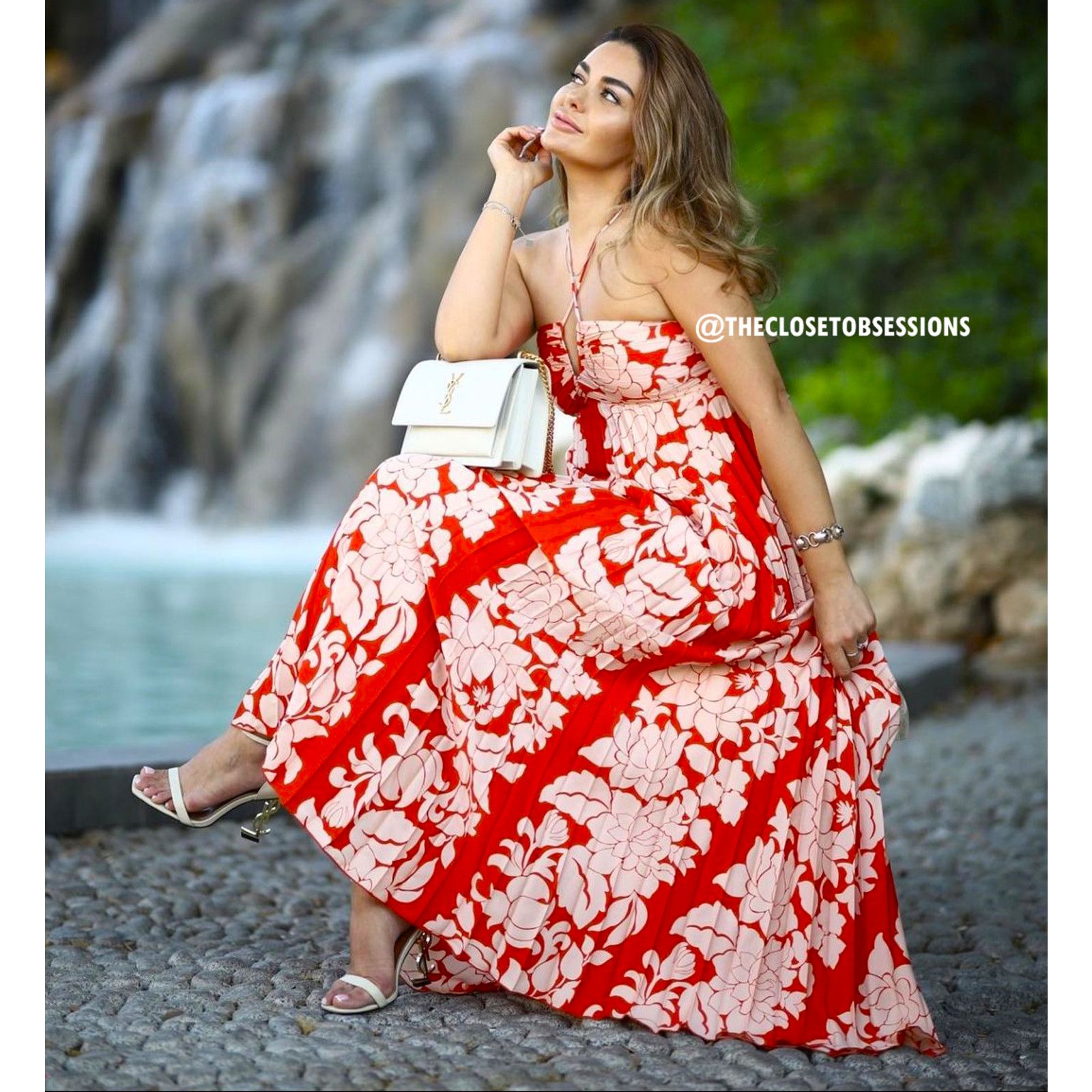 Mango MANGO Floral Halter Maxi Dress Destination Wedding Resort Size M / US 6-8 / IT 42-44 - 19 Thumbnail