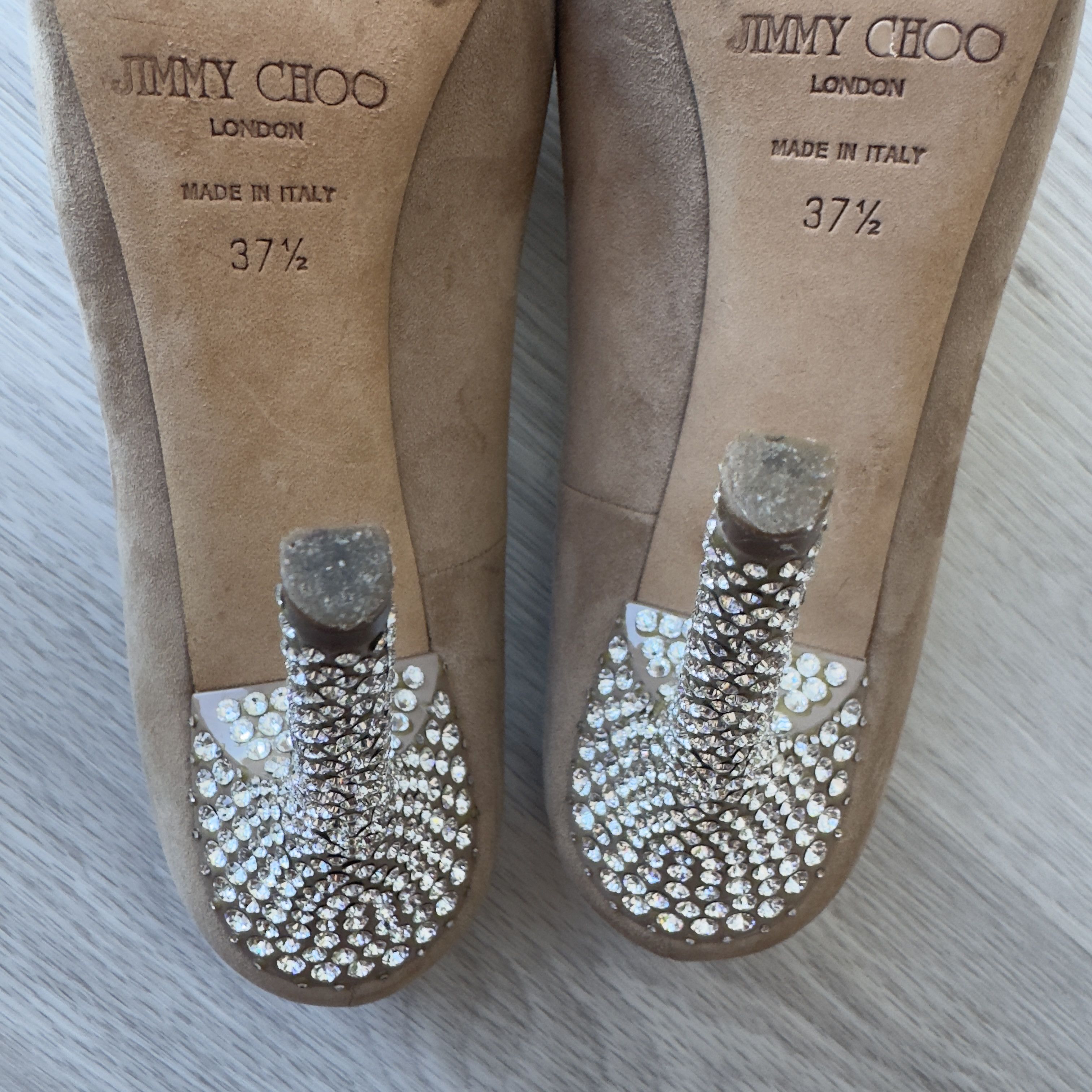 Jimmy Choo Jimmy Choo Suede Pumps with Rhinestone Heel Shoes Size US 7.5 / IT 37.5 - 6 Thumbnail
