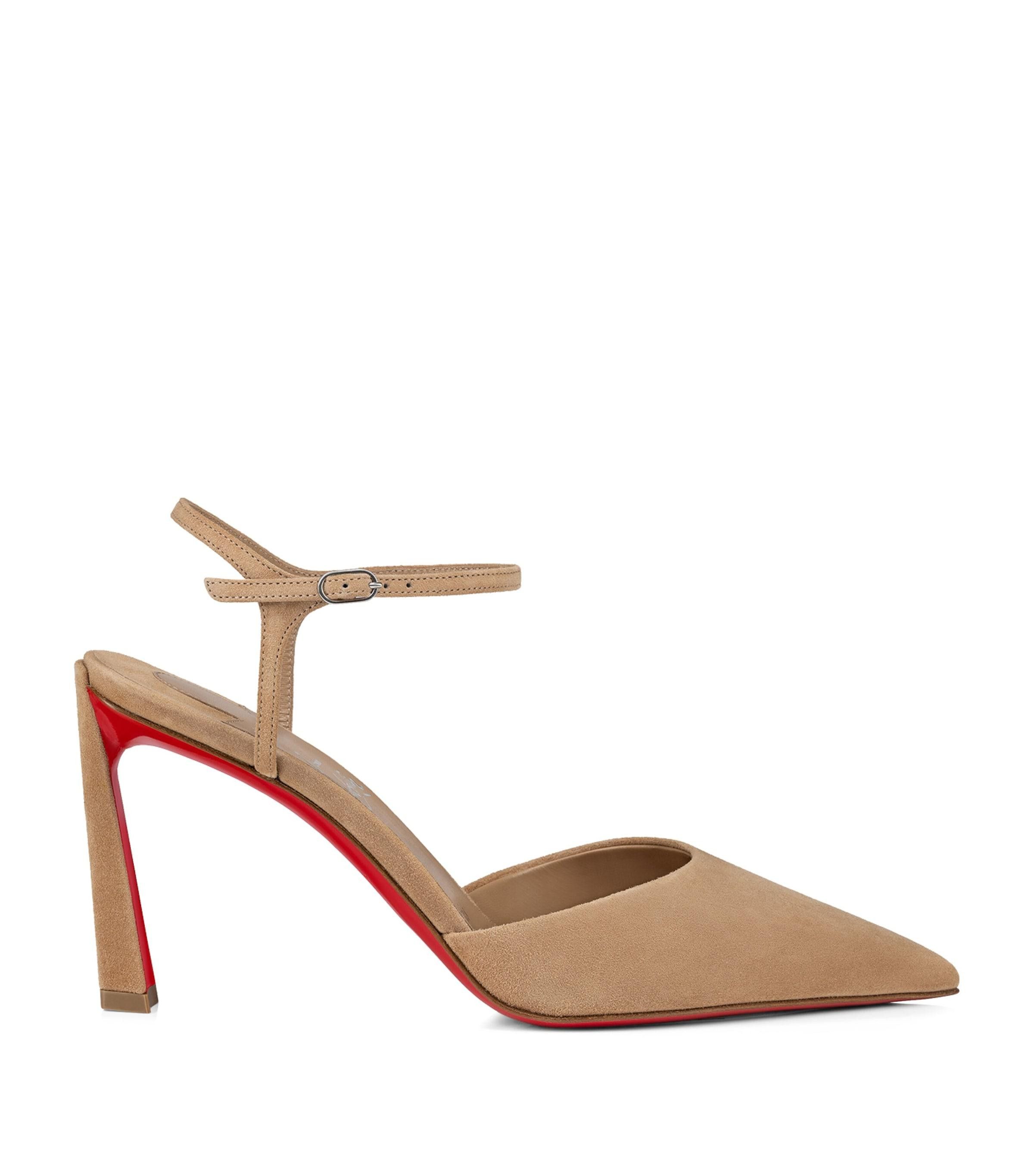 Christian Louboutin Condora Riviera 85 Lionne Beige Brown Strap Heel Pump 40 Size US 10 / IT 40 - 1 Thumbnail