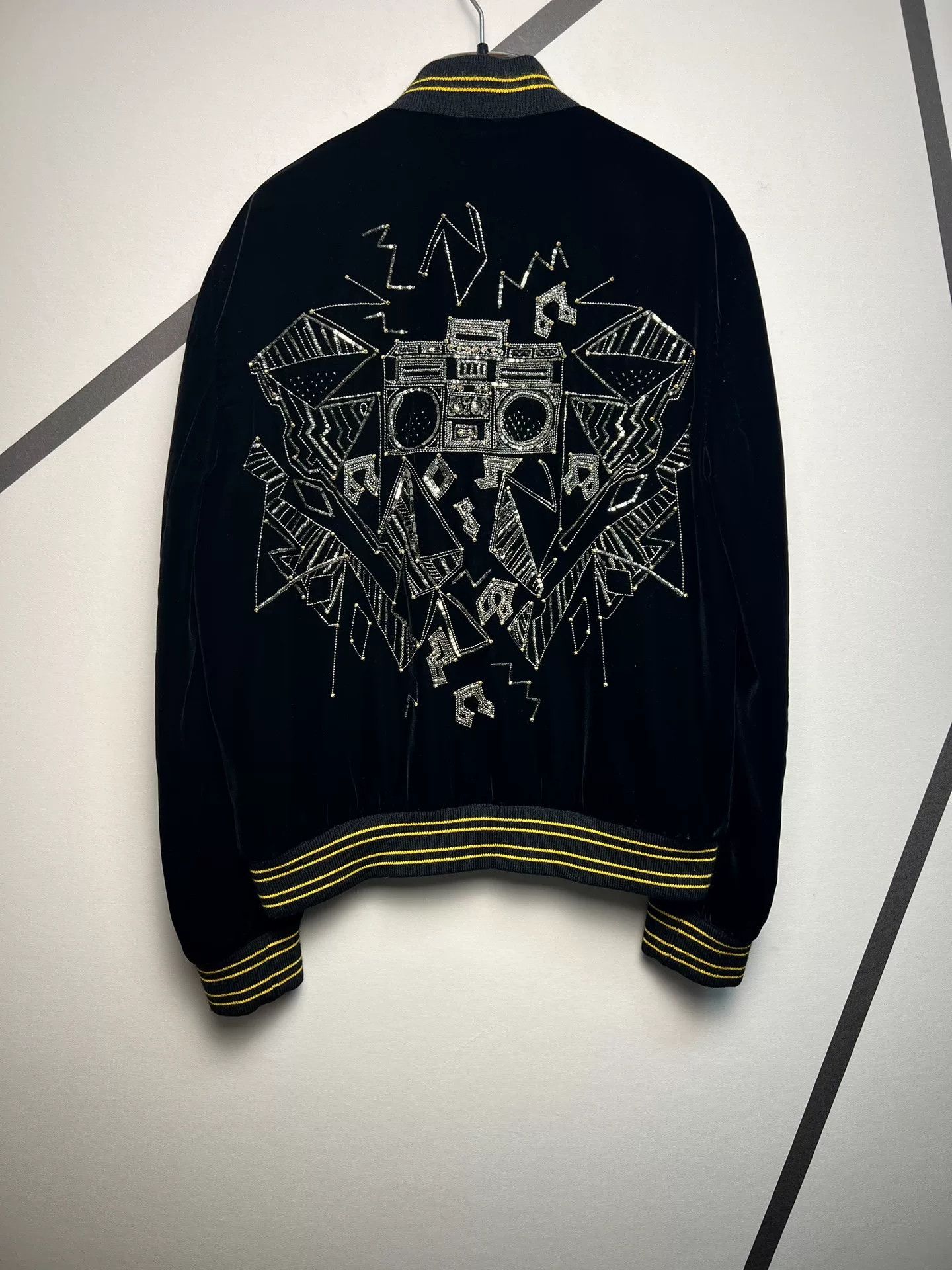 Saint Laurent Paris Saint Laurent Black Velvet Bomber Jacket Size US M / EU 48-50 / 2 - 1 Thumbnail