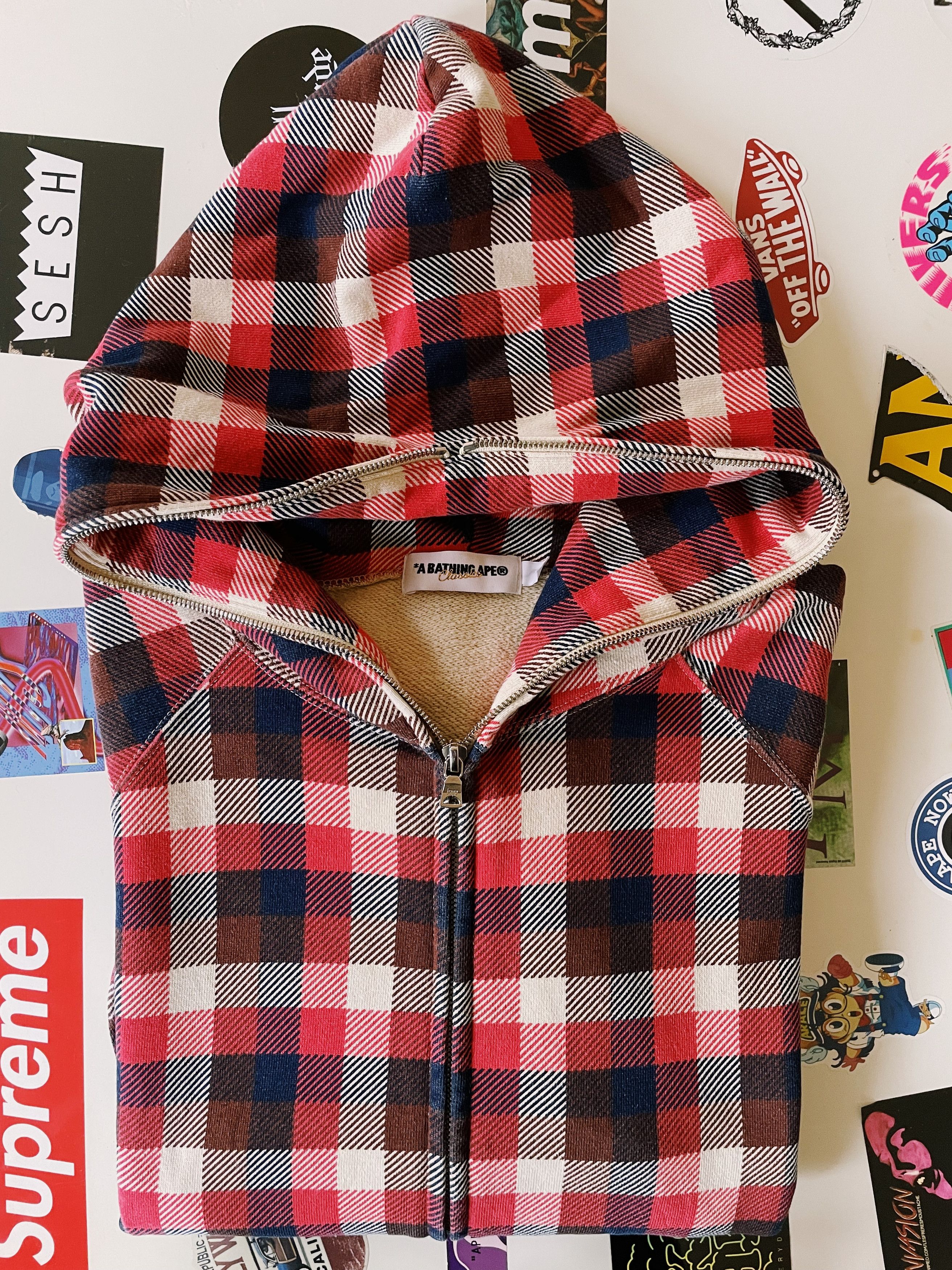 Bape Vintage Y2K Bape A Bathing Ape Checkered Full zip Hoodie Size US M / EU 48-50 / 2 - 8 Thumbnail