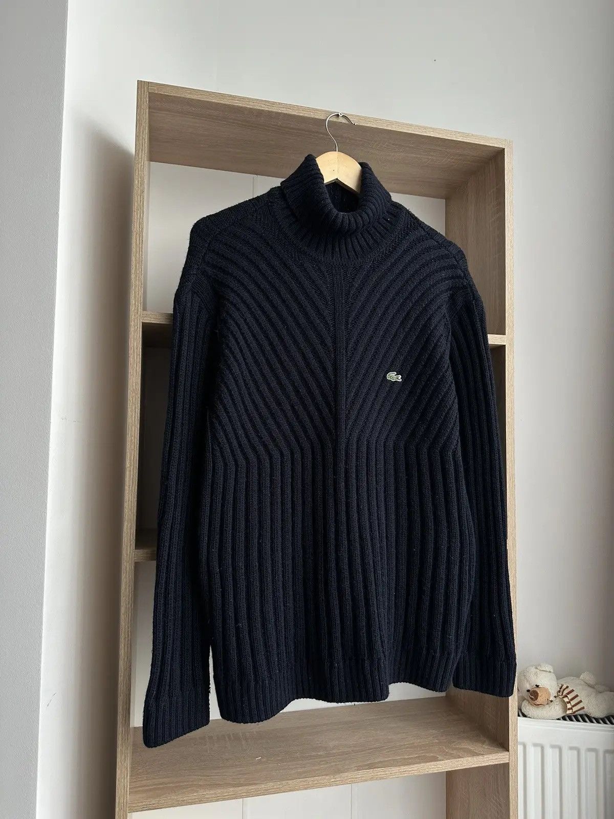 Lacoste × Vintage Vintage Lacoste Turtleneck Knitted Wool Blue Sweater Size US M / EU 48-50 / 2 - 2 Thumbnail