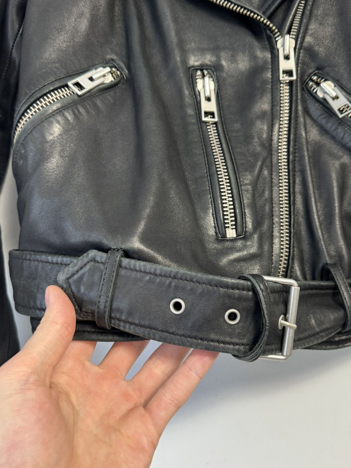 Allsaints ALLSAINTS Balfern Biker Jacket Black Motorcycle Short US 4 Size S / US 4 / IT 40 - 6 Thumbnail