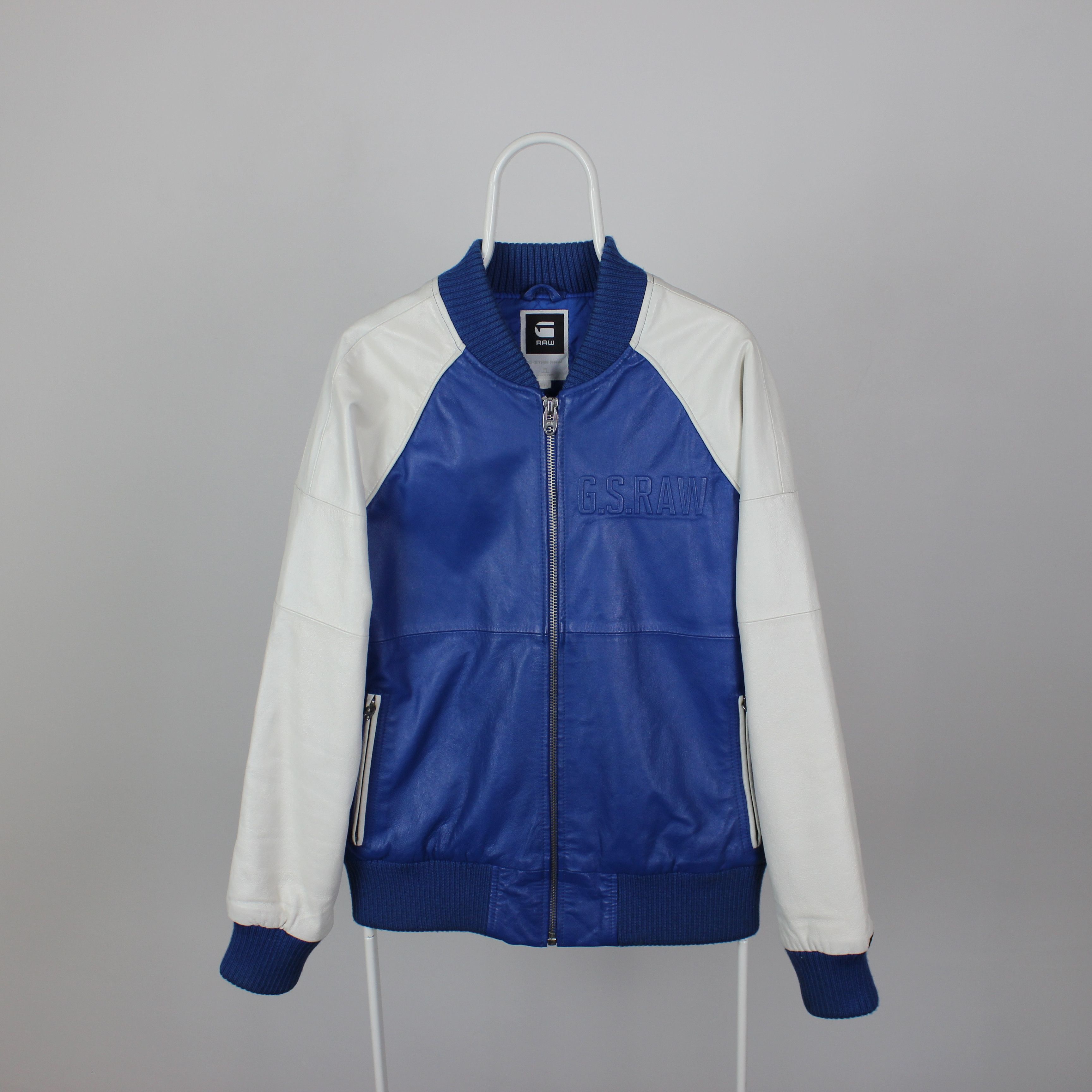 G-Star Vintage 90s G-Star Raw Leather Oxford Bomber Jacket Rare Y2K Size US L / EU 52-54 / 3 - 3 Thumbnail