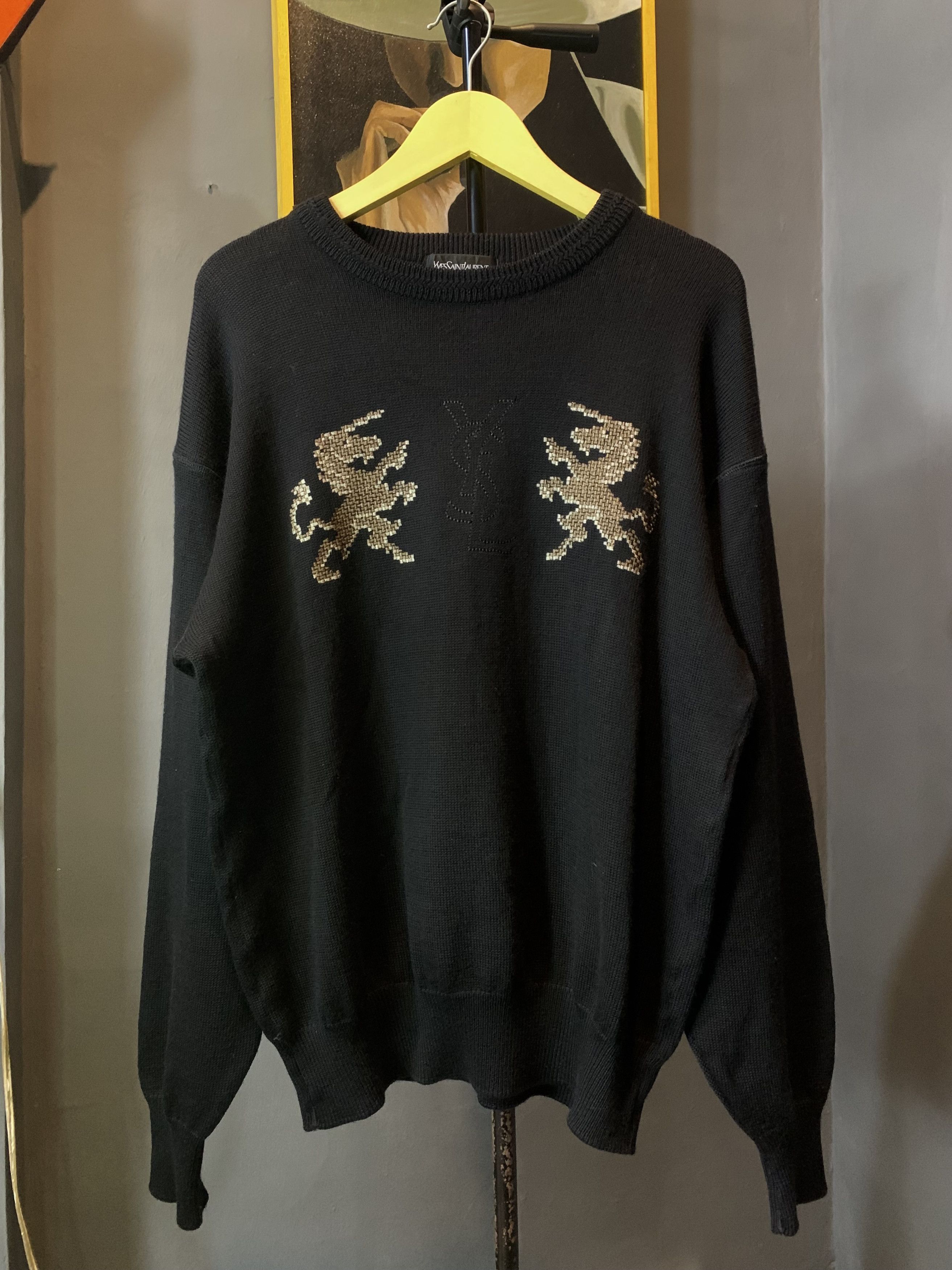 Vintage Yves Saint Laurent Knit Crewneck Sweater Tops