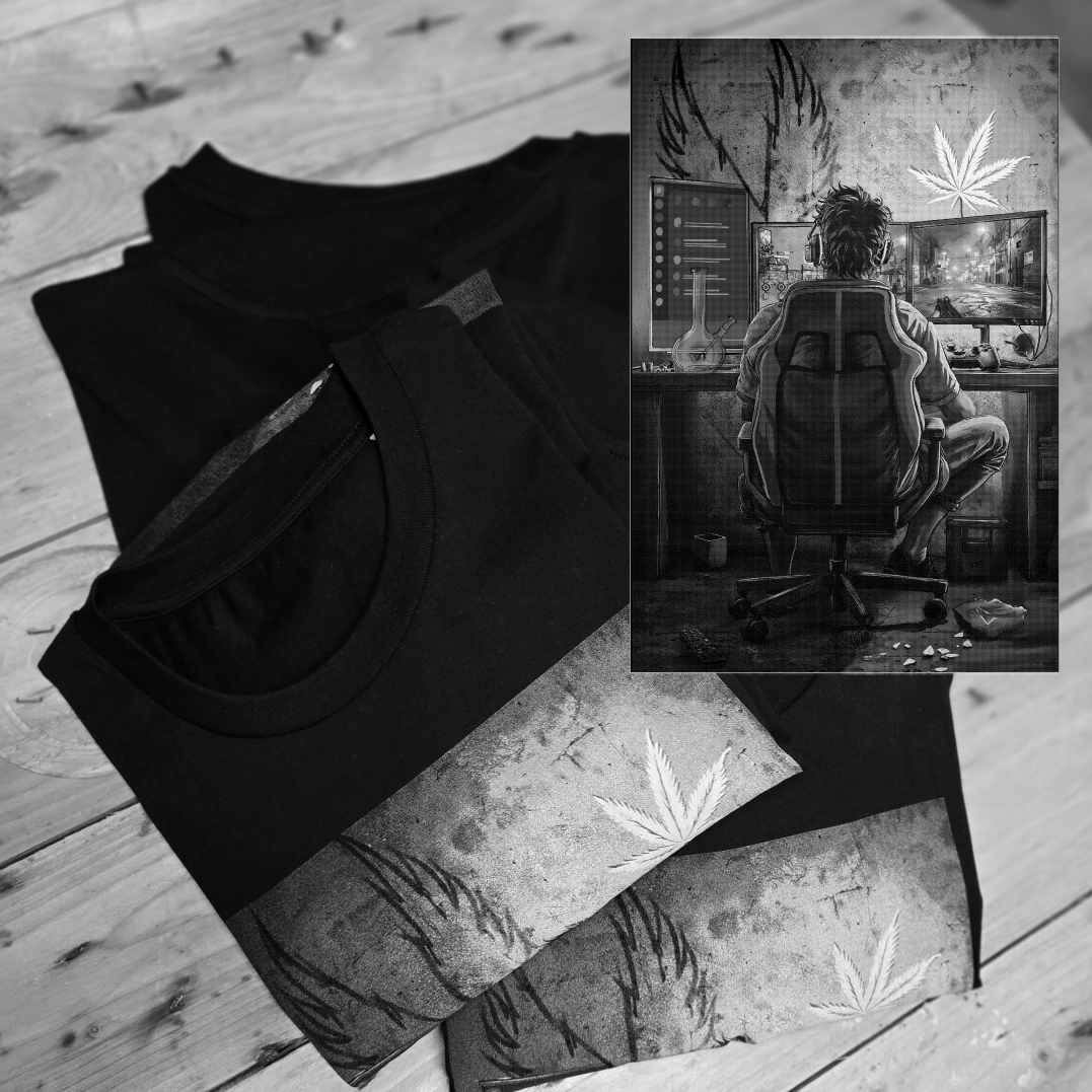 Designer provoc8™ T-Shirt - Unisex - 'The Dark Protocol' - Size L Size US L / EU 52-54 / 3 - 4 Thumbnail