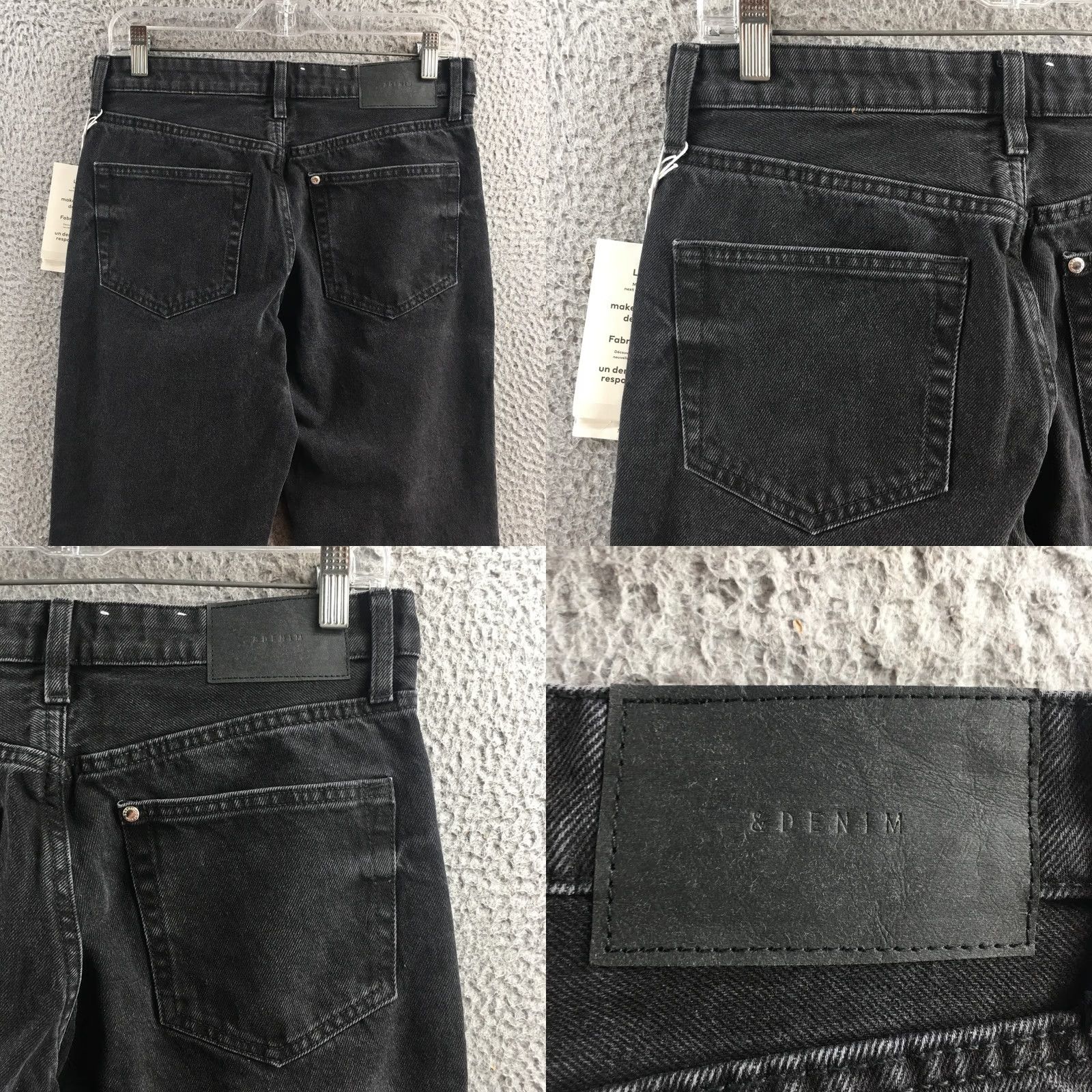 H&M H&M Jeans Womens 4 Black Mid Rise Cotton Zip Fly Straight Leg Casual NEW Size 27" / US 4 / IT 40 - 9 Thumbnail
