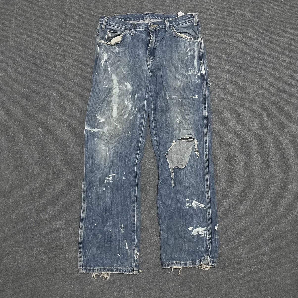 Dickies × Vintage Y2K Dickies Carpenter Denim Paint Splattered Size US 32 / EU 48 - 1 Thumbnail