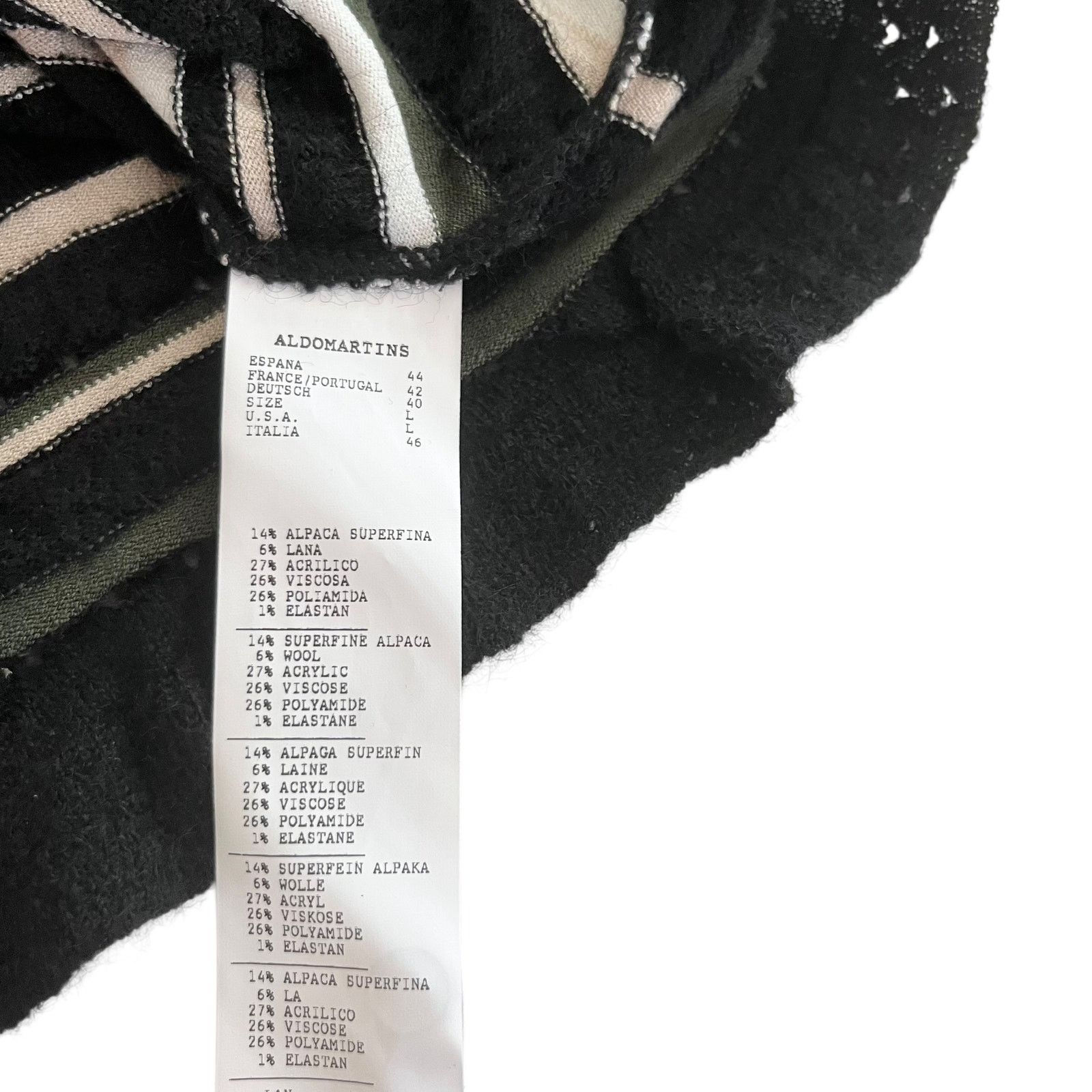 Other Aldo + Martins Black Abstract Stripe Wool Cardigan Sweater Size L / US 10 / IT 46 - 10 Thumbnail