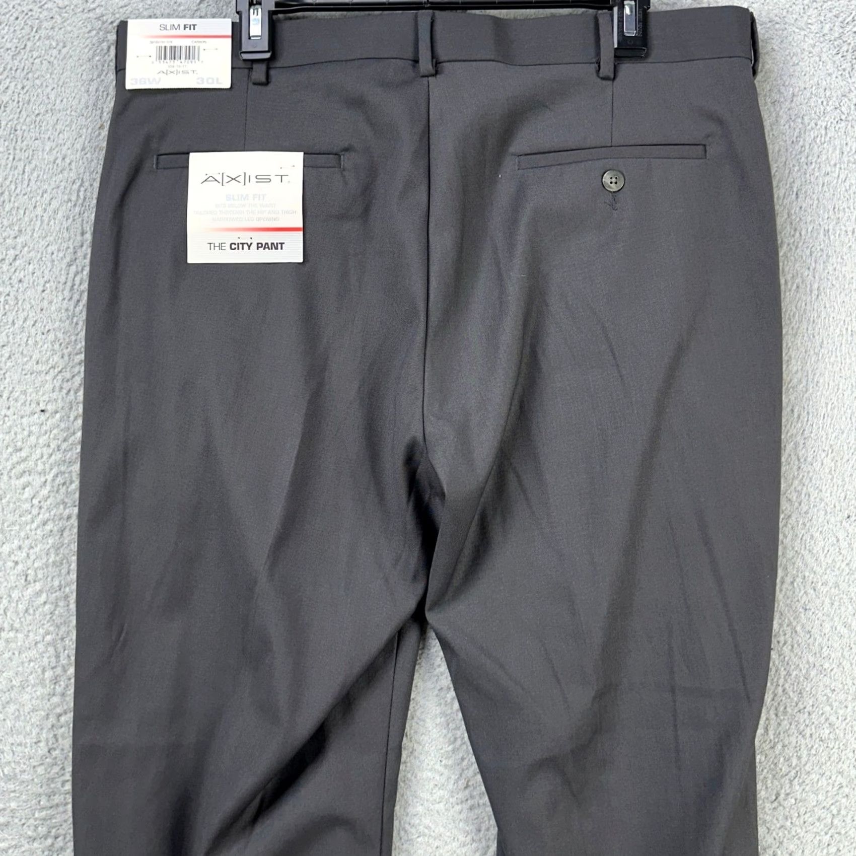 Vintage Axist Mens The City Dress Pants Gray 36X30 Flat Front Straight Leg Stretch) Size US 36 / EU 52 - 2 Thumbnail