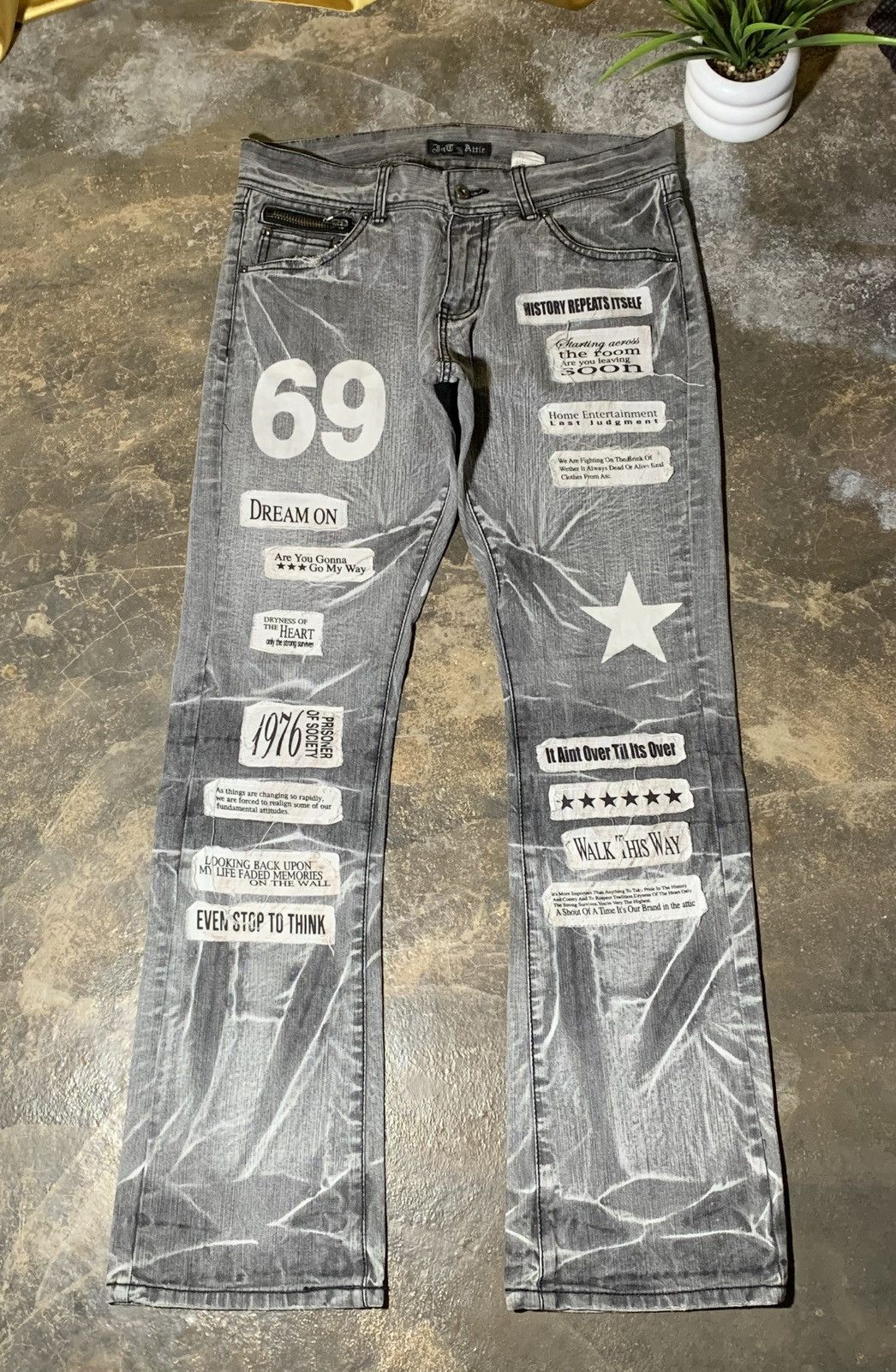In The Attic Rare In The Attic Patchwork Denim Jeans Y2K Punk Archive Size US 33 - 8 Thumbnail