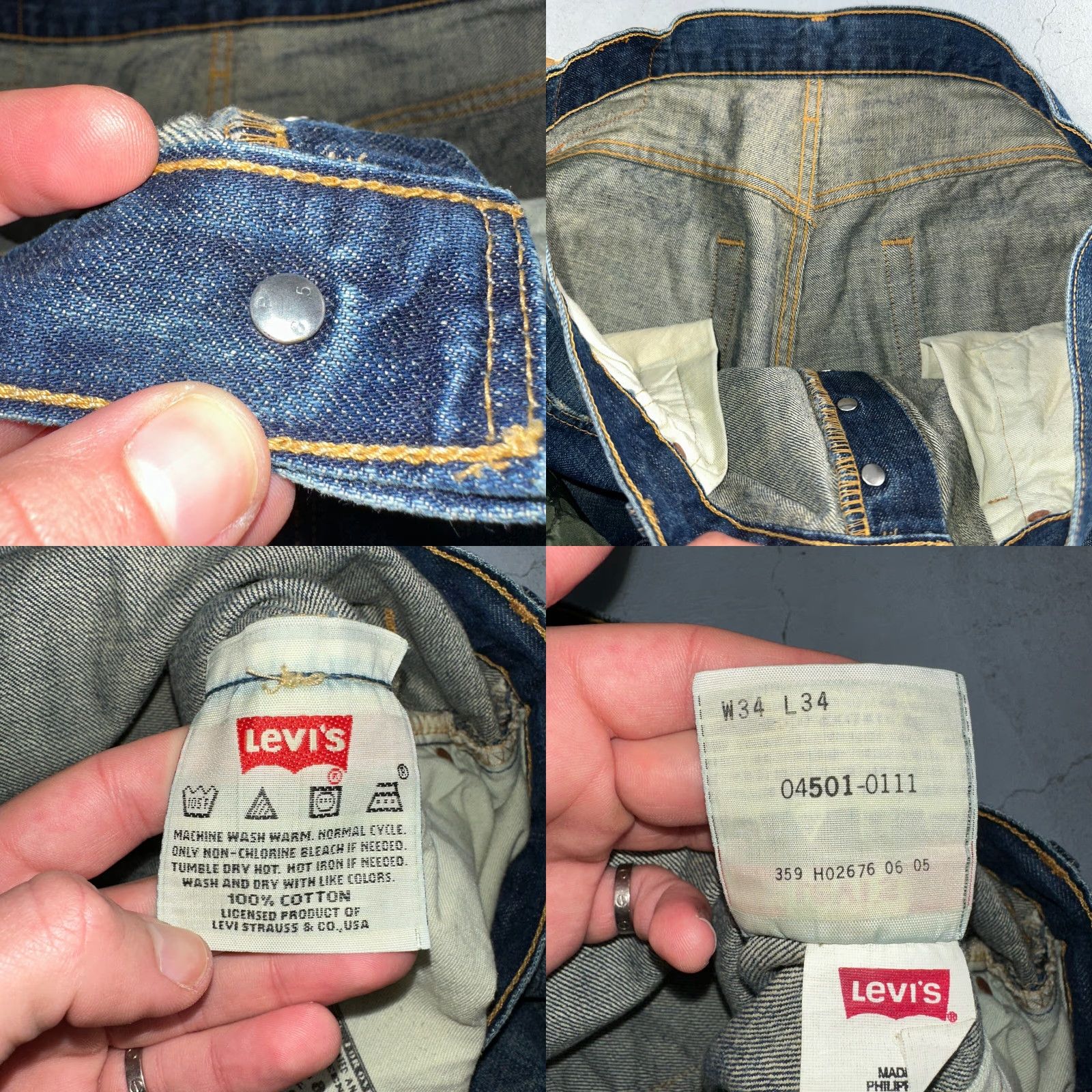 Levi's Levi's 501 Jeans Vintage 90s Straight Leg Levis 501 Denim Jeans 34x34 Men 34 Blue Regular Mid Rise 90s Theme Size US 34 / EU 50 - 9 Thumbnail
