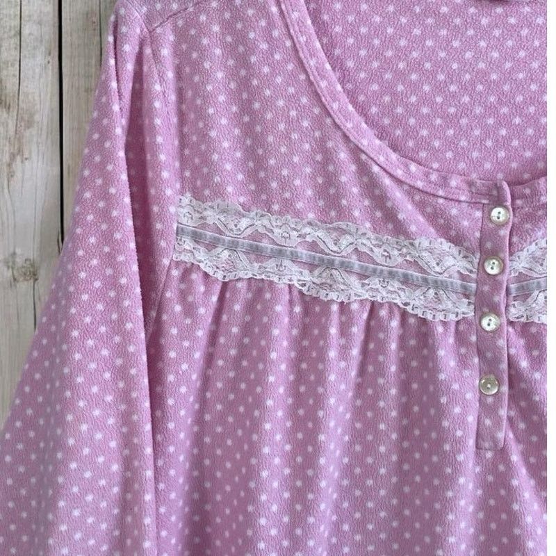 Victoria's Secret Victoria's Secret PINK Long Sleeve Fleece Nightgown Women 1X Size ONE SIZE - 2 Thumbnail