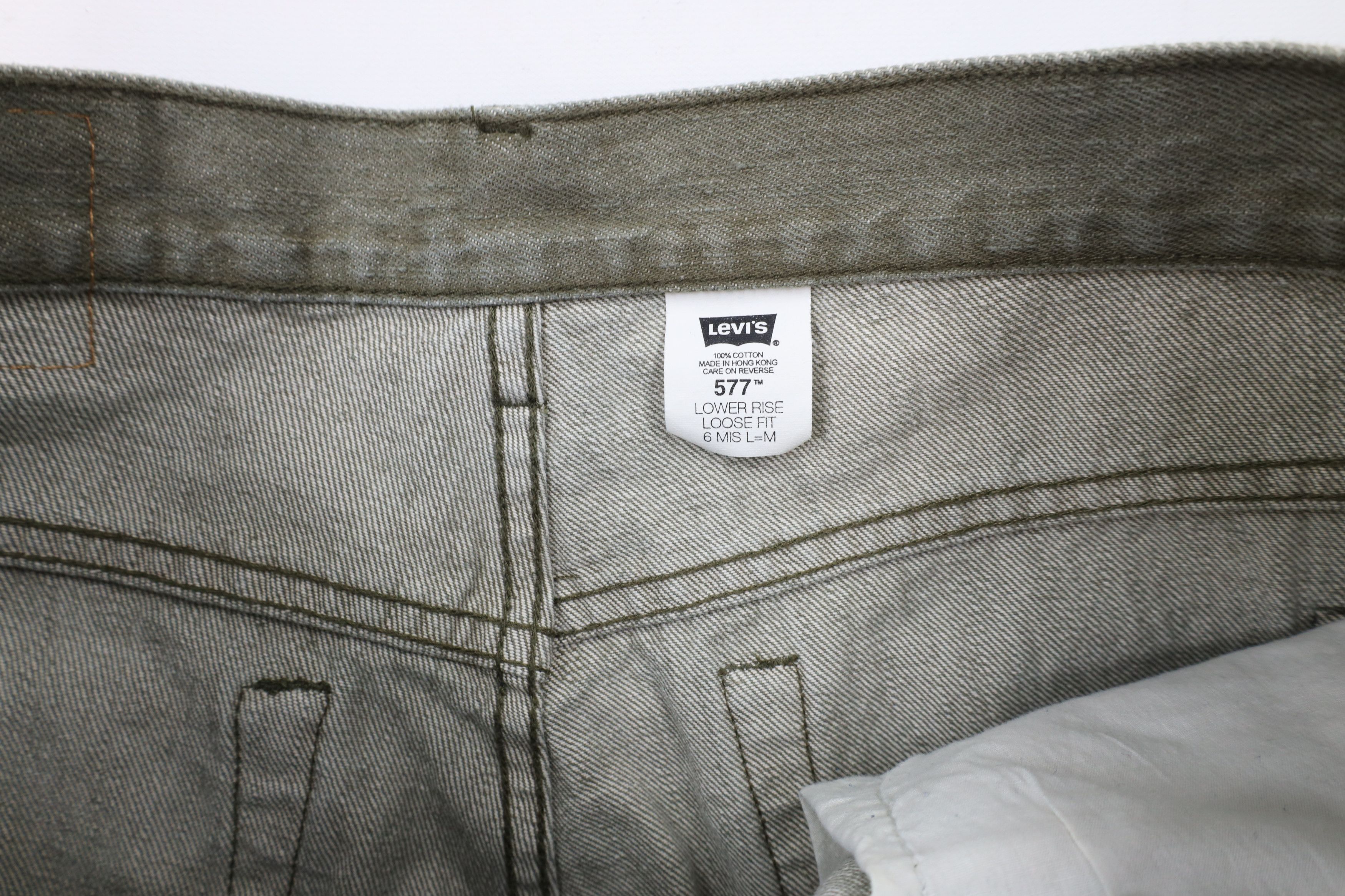 Levi's × Vintage Vintage Y2K 2002 Levis 577 Rise Loose Fit Denim Jeans Green Size 28" / US 6 / IT 42 - 7 Thumbnail