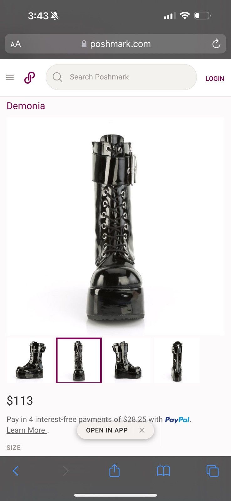 Demonia Cult PETROL-150 / Black Patent Size US 9 / EU 42 - 2 Thumbnail