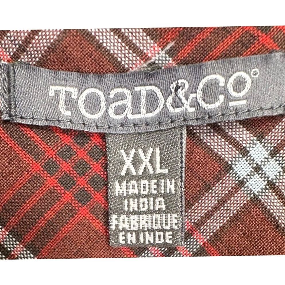 Toad&Co VINTAGE? No. Toad&Co Shirt Mens 2XL Red Tartan Plaid Organic Cotton Button-Up Long Sleeve NEW Size US XXL / EU 58 / 5 - 4 Thumbnail