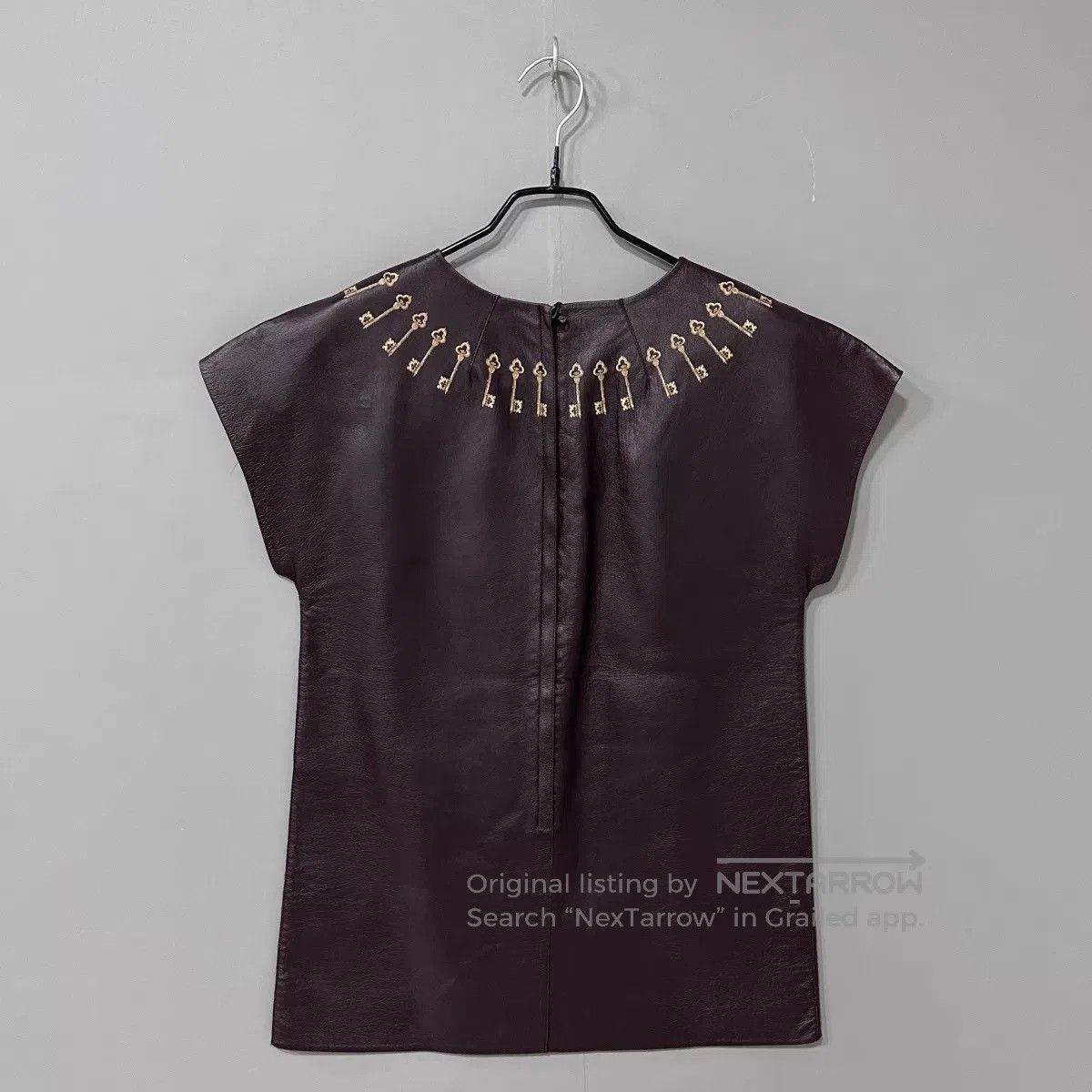 Dolce & Gabbana D&G Leather Short Sleeve Top Size 42. Size M / US 6-8 / IT 42-44 - 2 Thumbnail