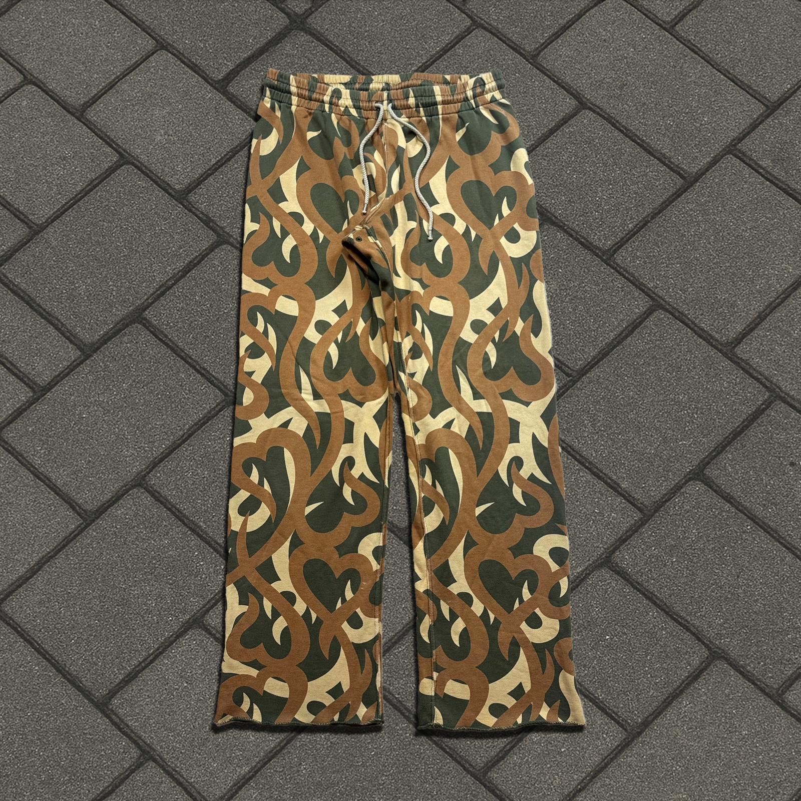 AW04 Number (N)ine Green Tribal Camo Sweatpants