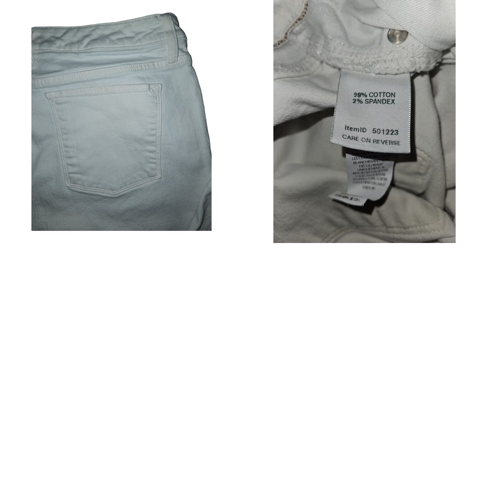 Vintage L.L. Bean Jeans 18W Women's Classic Fit White Straight 5-Pocket Denim Stretch Zip Button High Rise Plus Size Size 40" / US 18 - 8 Thumbnail