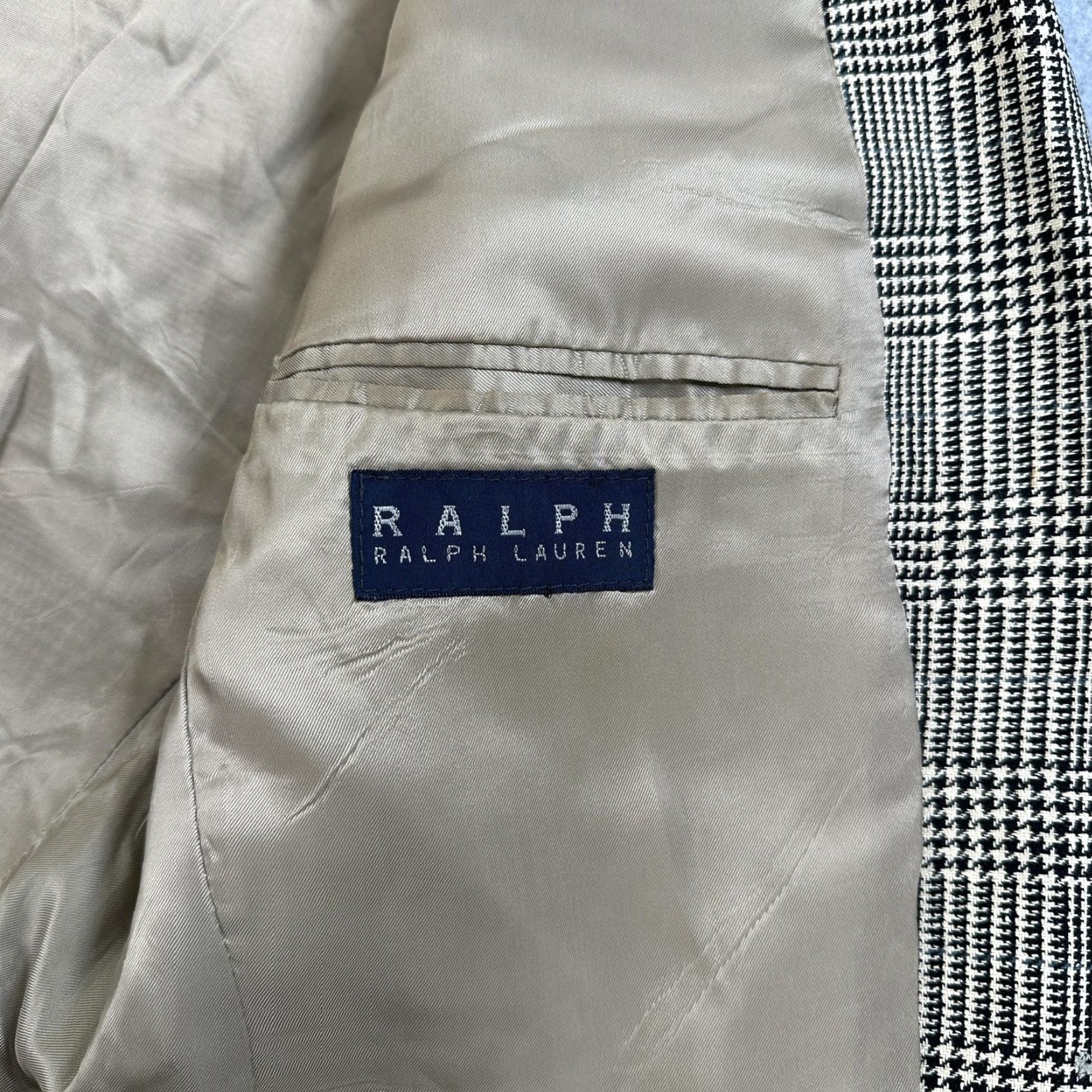 Ralph Lauren Ralph Lauren Sport Coat Jacket Men L Beige Check Two-Button Blazer 2 Piece Notch Lapel Canada Size 42R - 7 Thumbnail