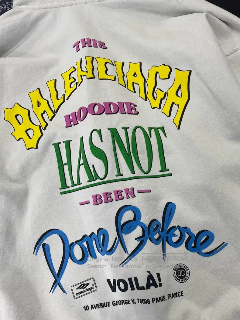 Balenciaga Balenciaga Printed Zip-up Hooded Sweatshirt Size US XS / EU 42 / 0 - 3 Thumbnail