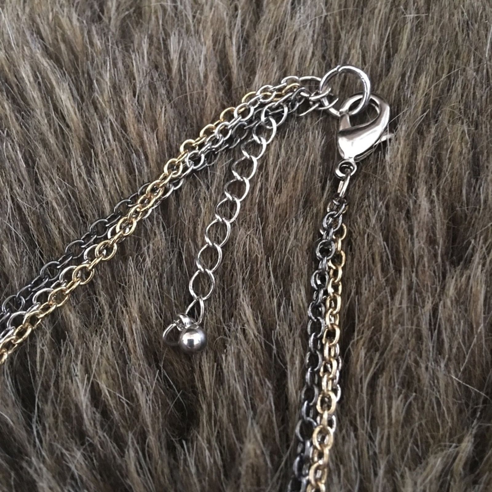 Jewelry Gold/silver/chrome tone multi strand necklace Size ONE SIZE - 8 Thumbnail