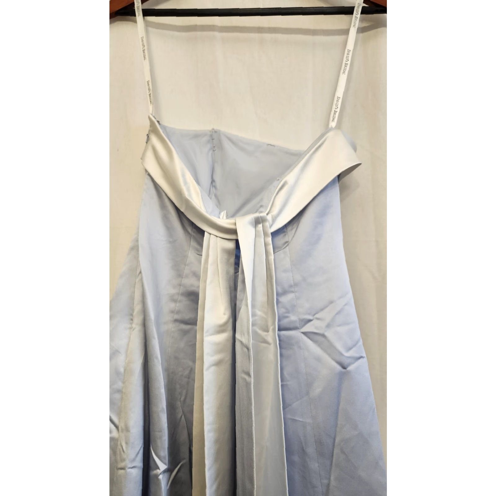 Vintage David's Bridal Princess Dress Wmn 6 Blue Strapless Gown Embroidered Prom Formal Size M / US 6-8 / IT 42-44 - 7 Thumbnail