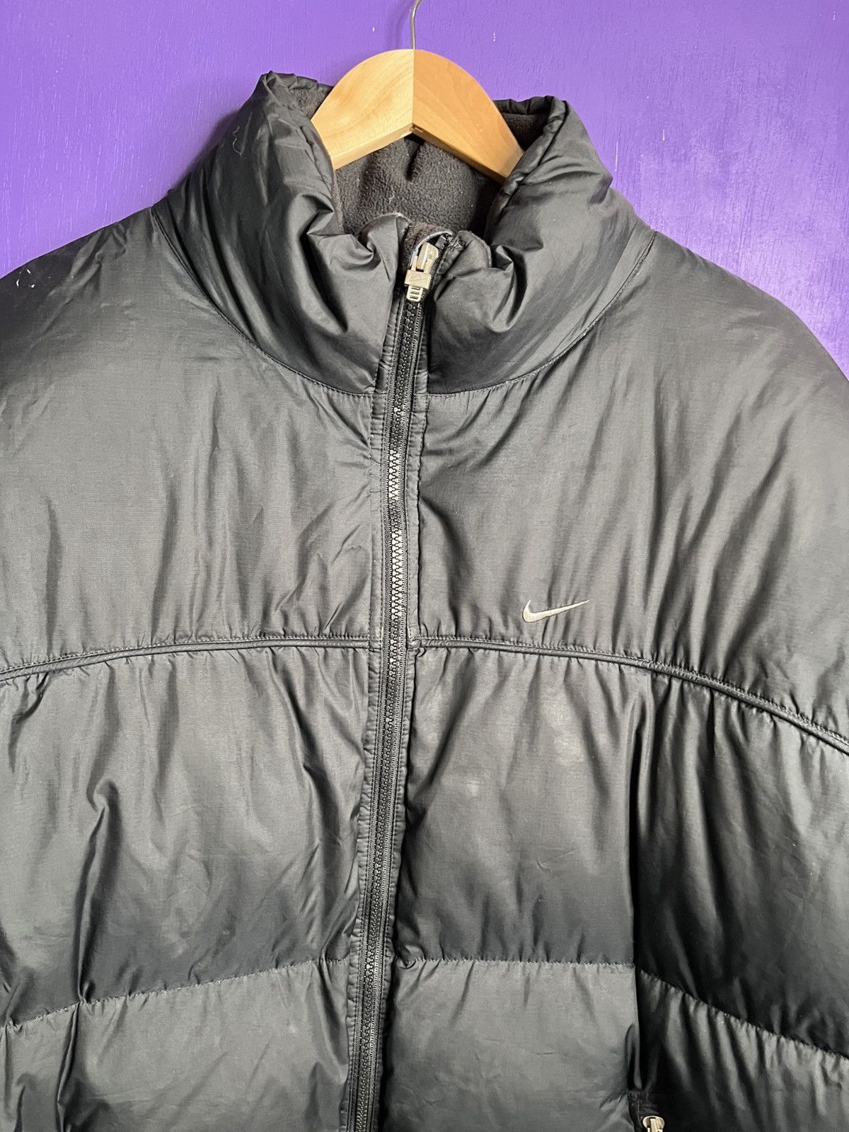 Nike × Vintage Vintage 00s Nike simple swoosh puffer jacket Size US XL / EU 56 / 4 - 3 Thumbnail
