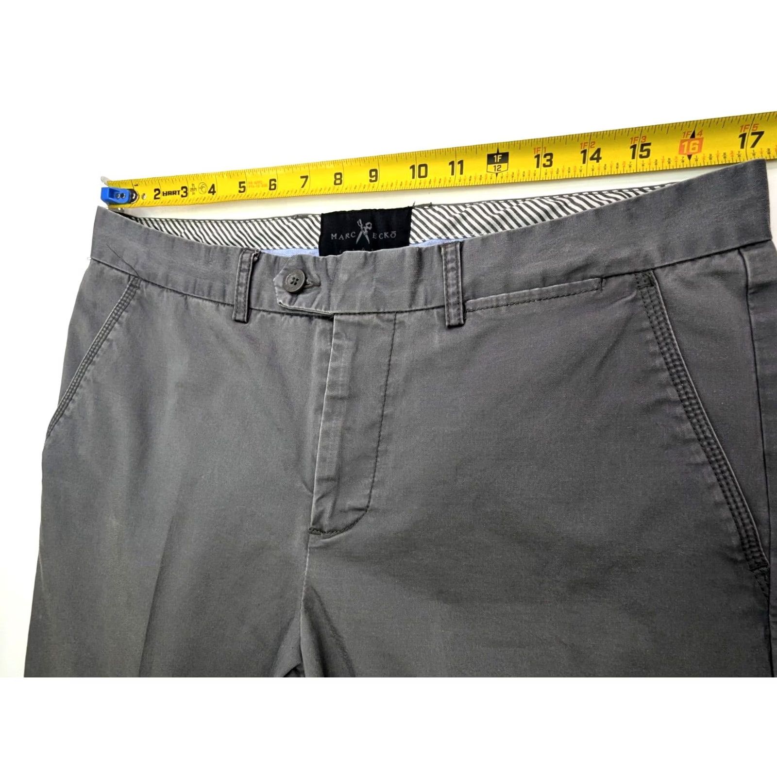 Vintage Marc Ecko Cut & Sew Chino Pants Men 34x31 Gray Straight Leg Casual Flat Front Size US 34 / EU 50 - 5 Thumbnail