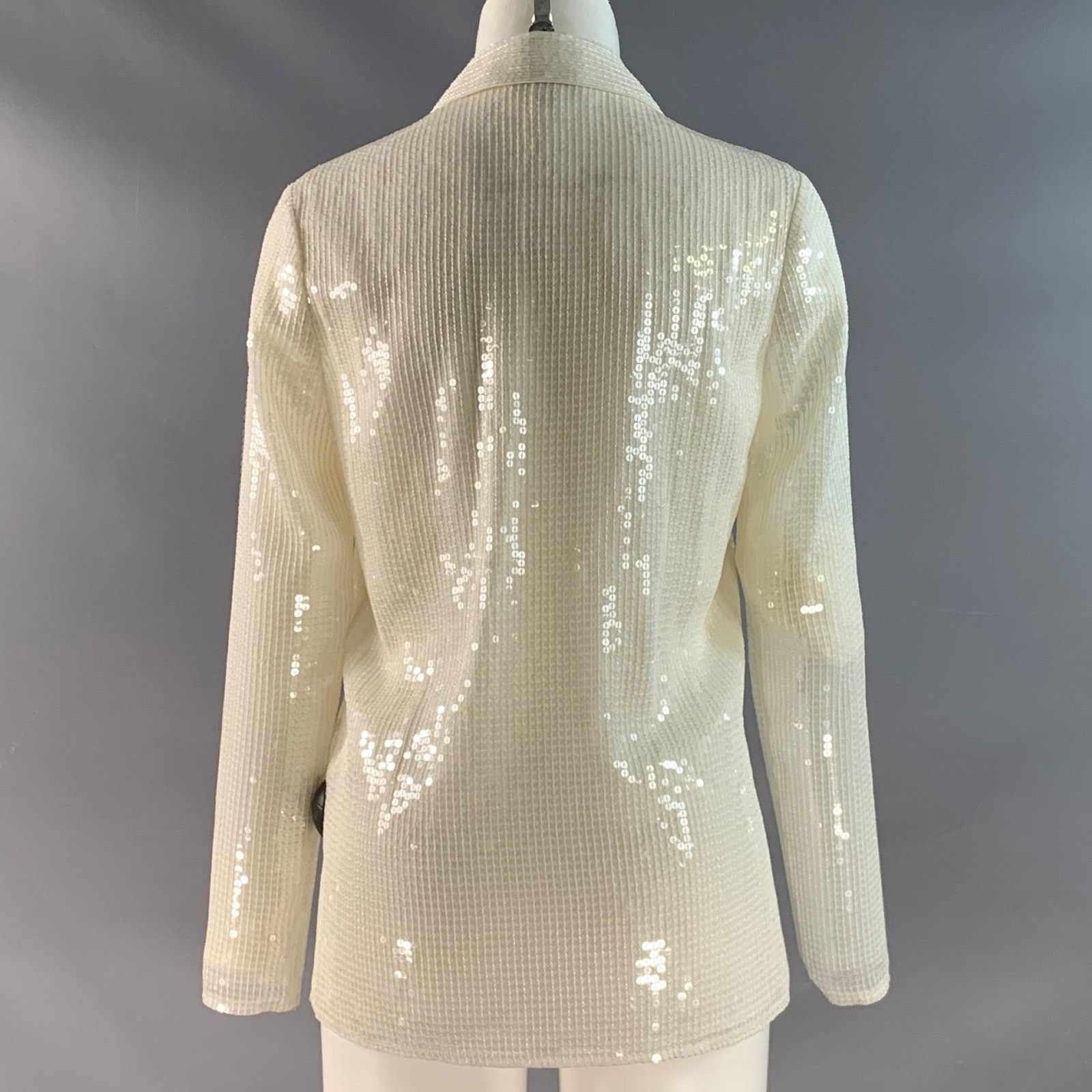 L'AGENCE L'AGENCE Size XS Beige Sequined Hidden Placket Shirt Size XS / US 0-2 / IT 36-38 - 4 Thumbnail