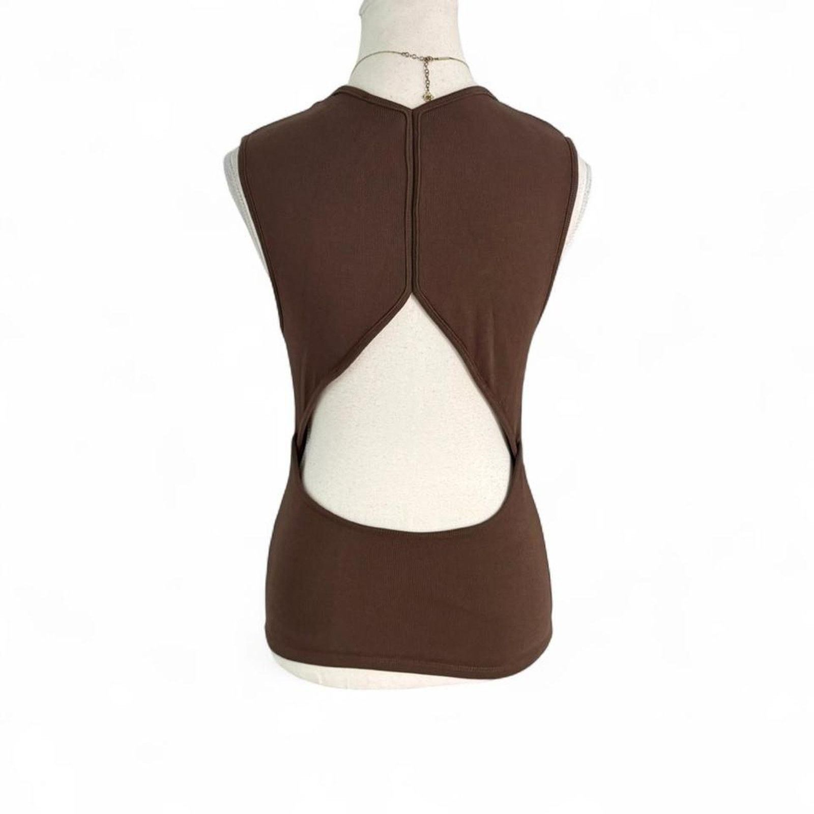 Zara Zara Brown Fitted Full Length Casual Open back size large Size L / US 10 / IT 46 - 2 Thumbnail