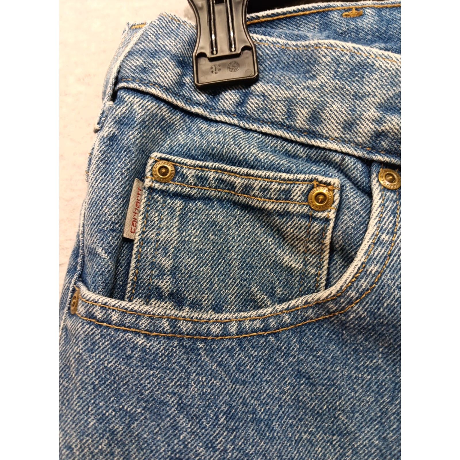 Carhartt Carhartt Jeans Men's Blue Denim Relaxed Fit 36x32 Work Pants Cotton B17 DST Size US 36 / EU 52 - 4 Thumbnail