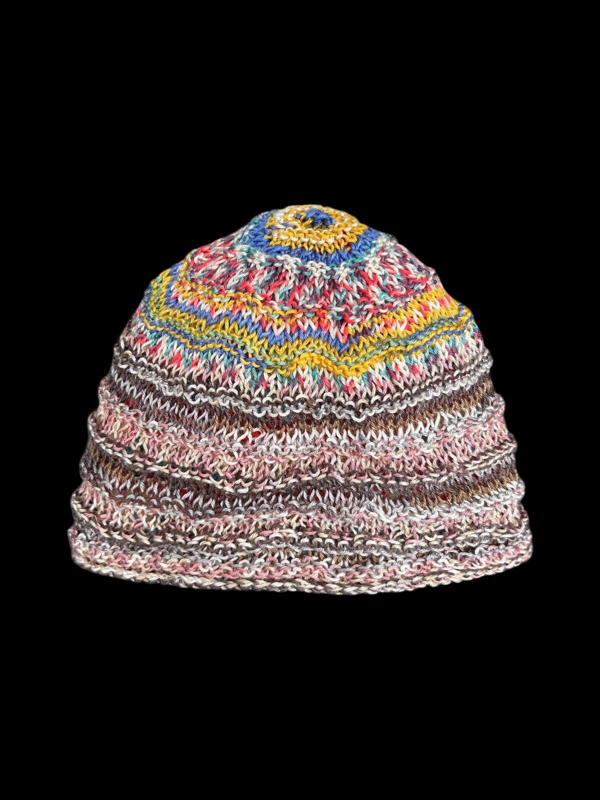 Japanese Brand × Kapital × Vintage Crochet Knitted handmade Hippies style Beanie Hats ☠️🌈 Size ONE SIZE - 1 Thumbnail