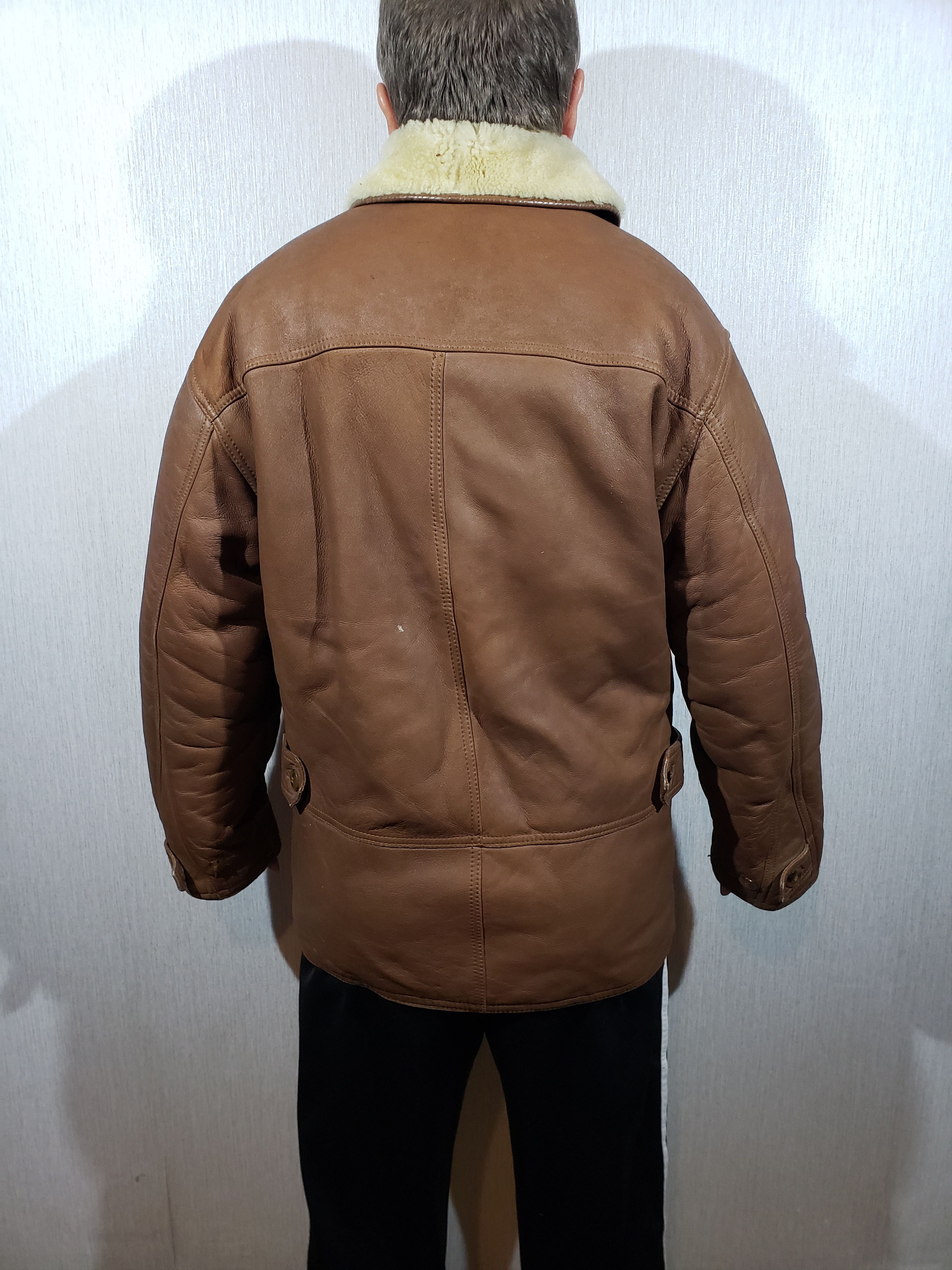 Other Brown men's sheepskin coat with buttons. Size US L / EU 52-54 / 3 - 4 Thumbnail