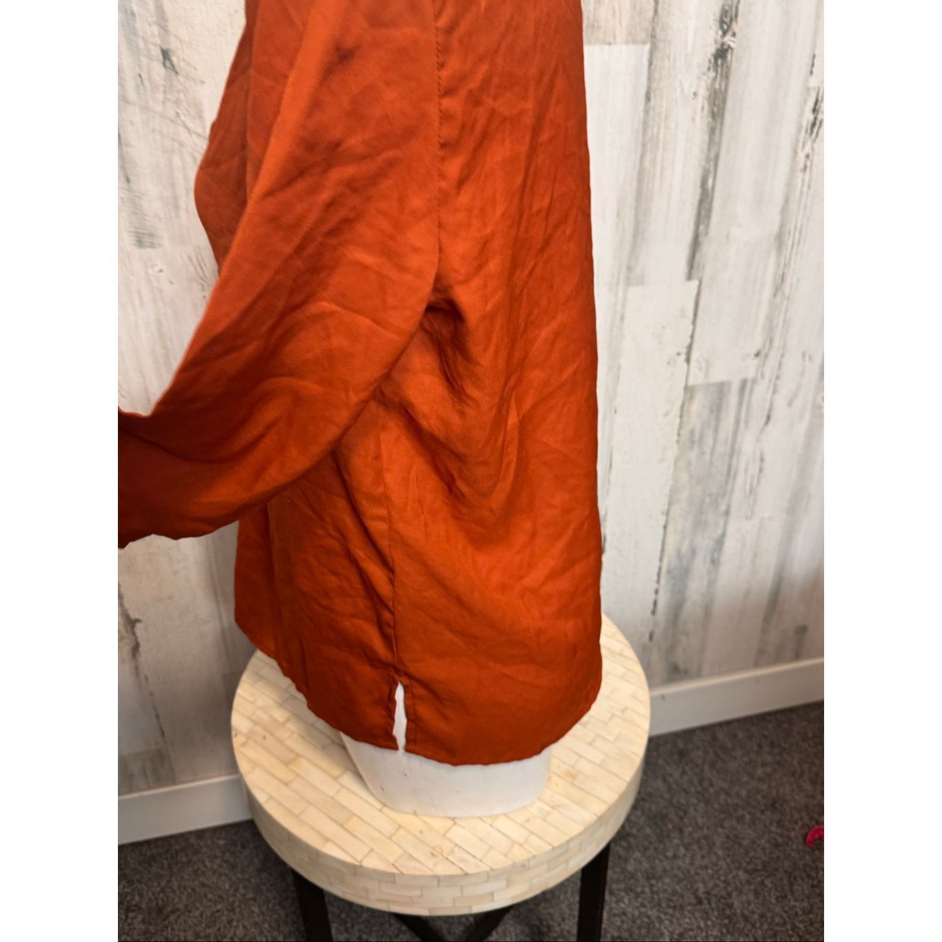 Robin Ruth Truth NYC Rust Orange Lace-Up Blouse Women’s Size M Size M / US 6-8 / IT 42-44 - 2 Thumbnail