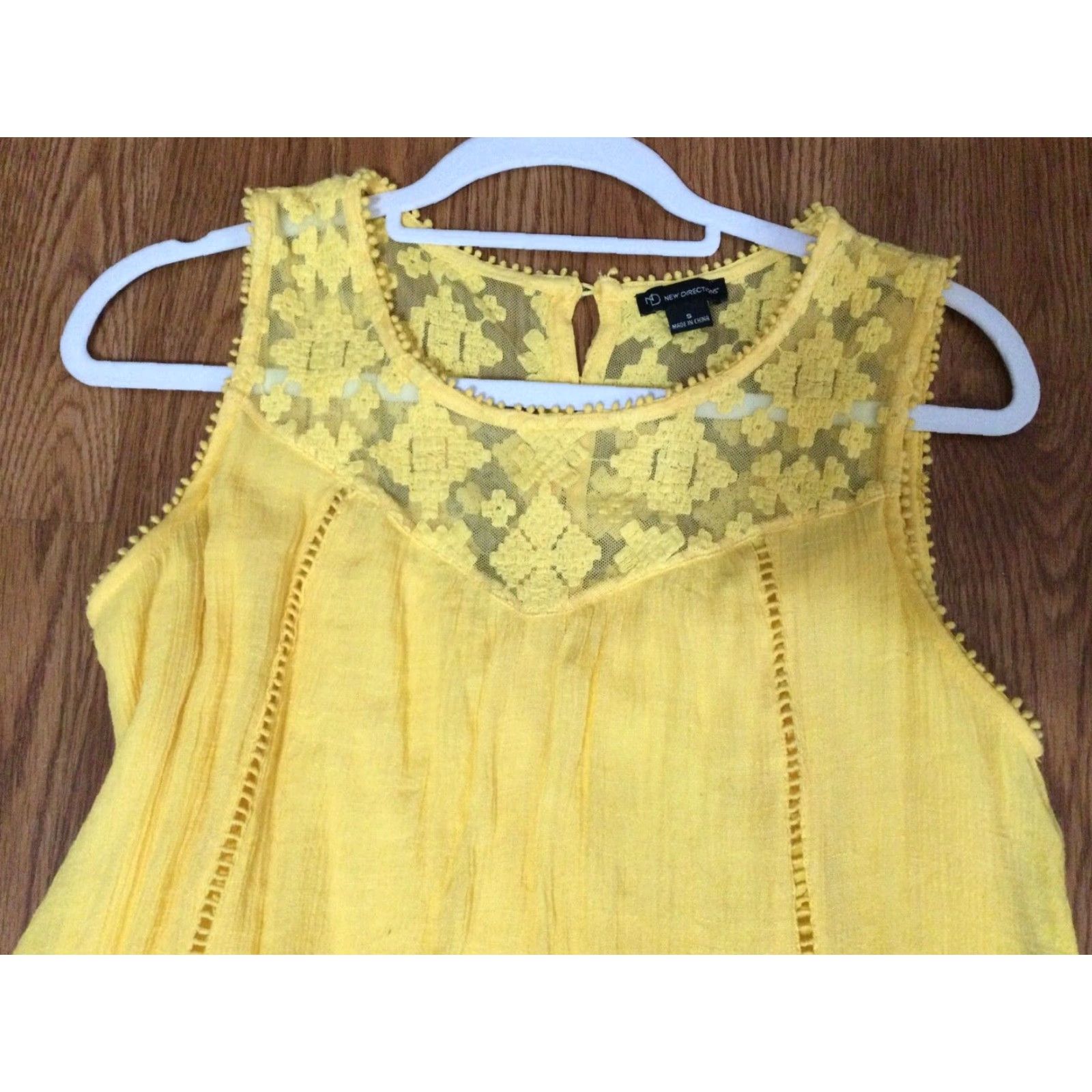 Vintage Womens New Directions Yellow Dress Size S - Sleeveless- Lacey Top Size S / US 4 / IT 40 - 3 Thumbnail